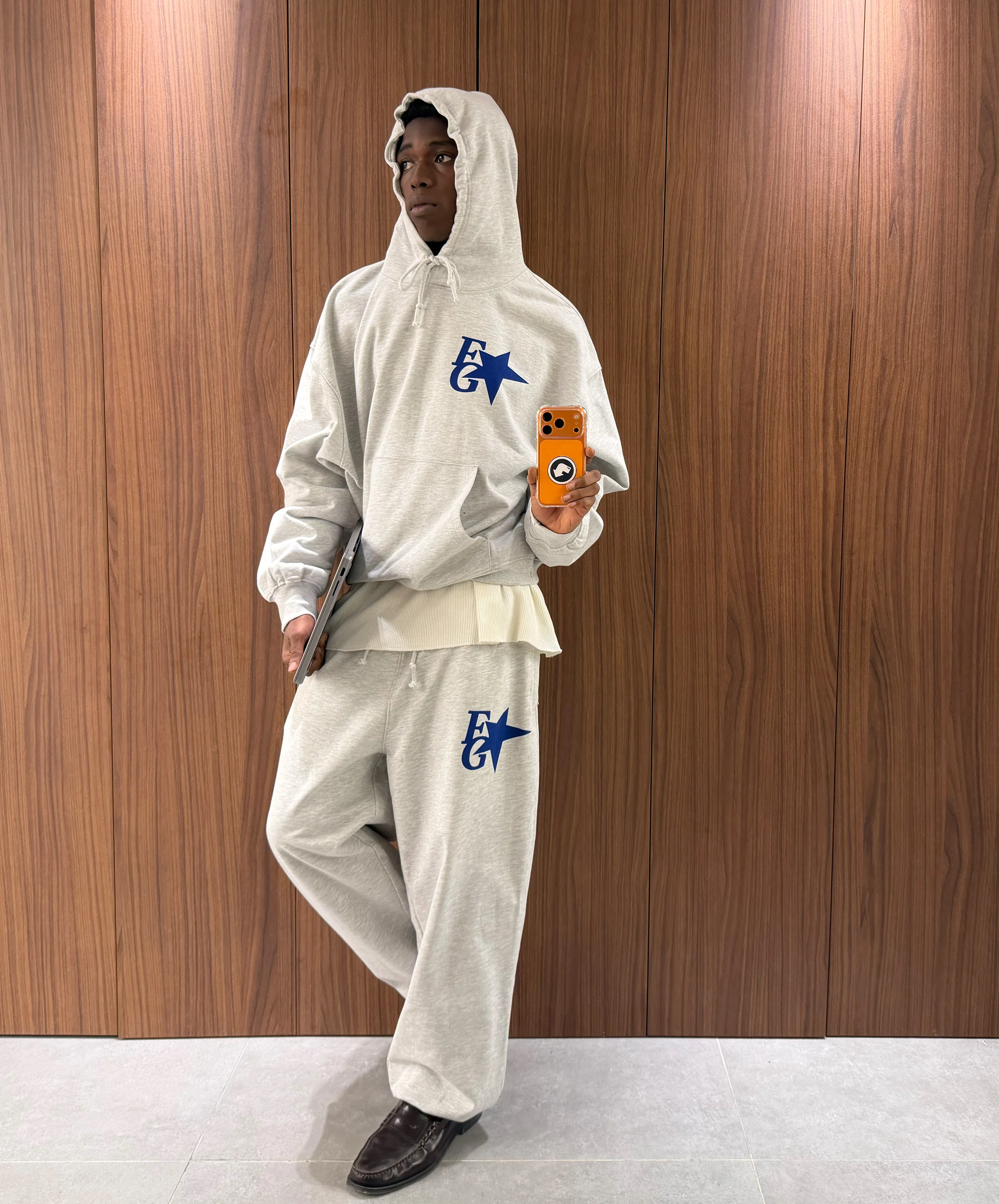 A New Star Hoodie Light Grey - Image 4