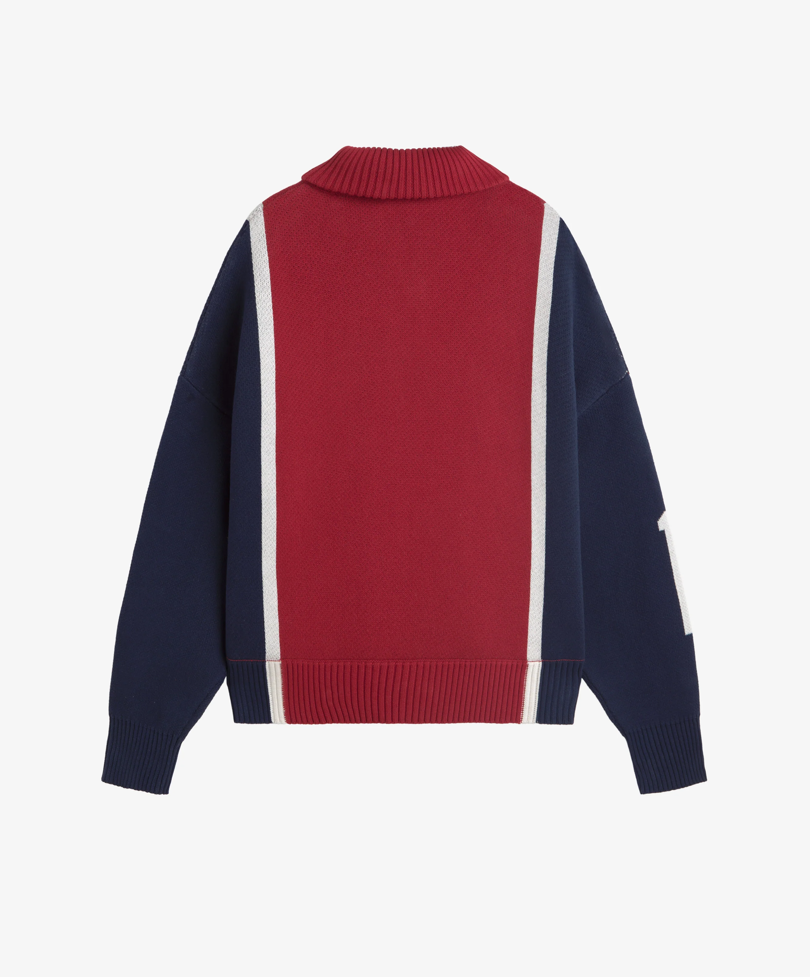 Alpine Rally Knitted Zipper Red-Navy - Image 4