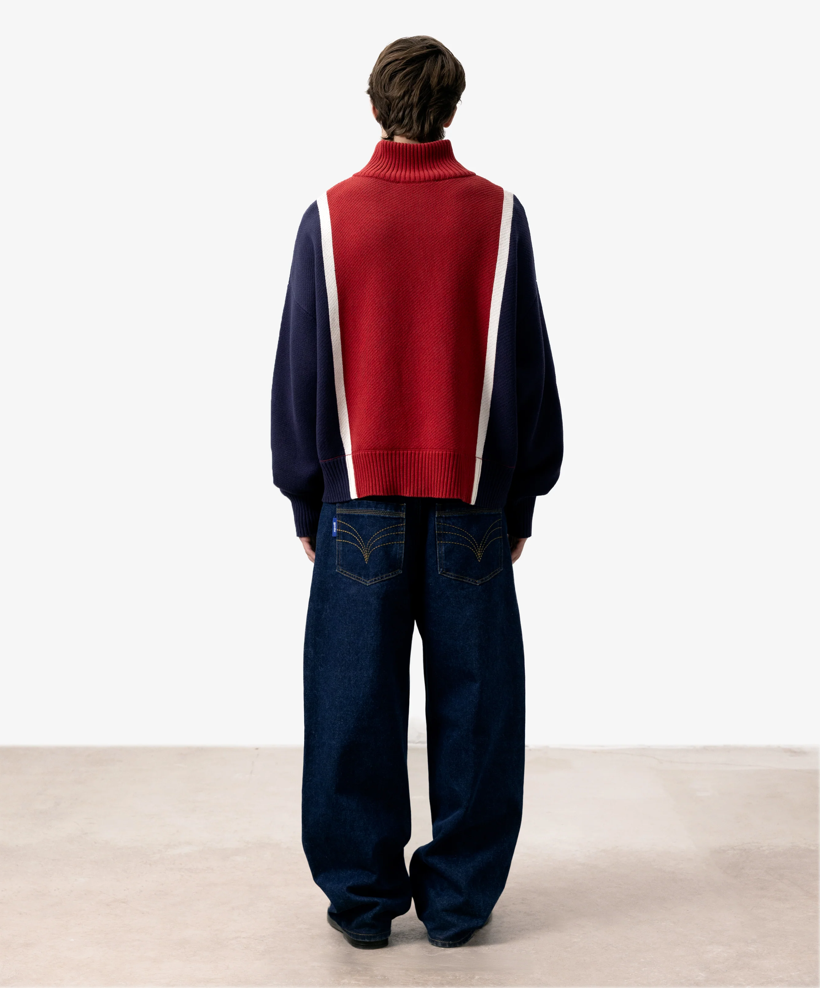 Alpine Rally Knitted Zipper Red-Navy - Image 7