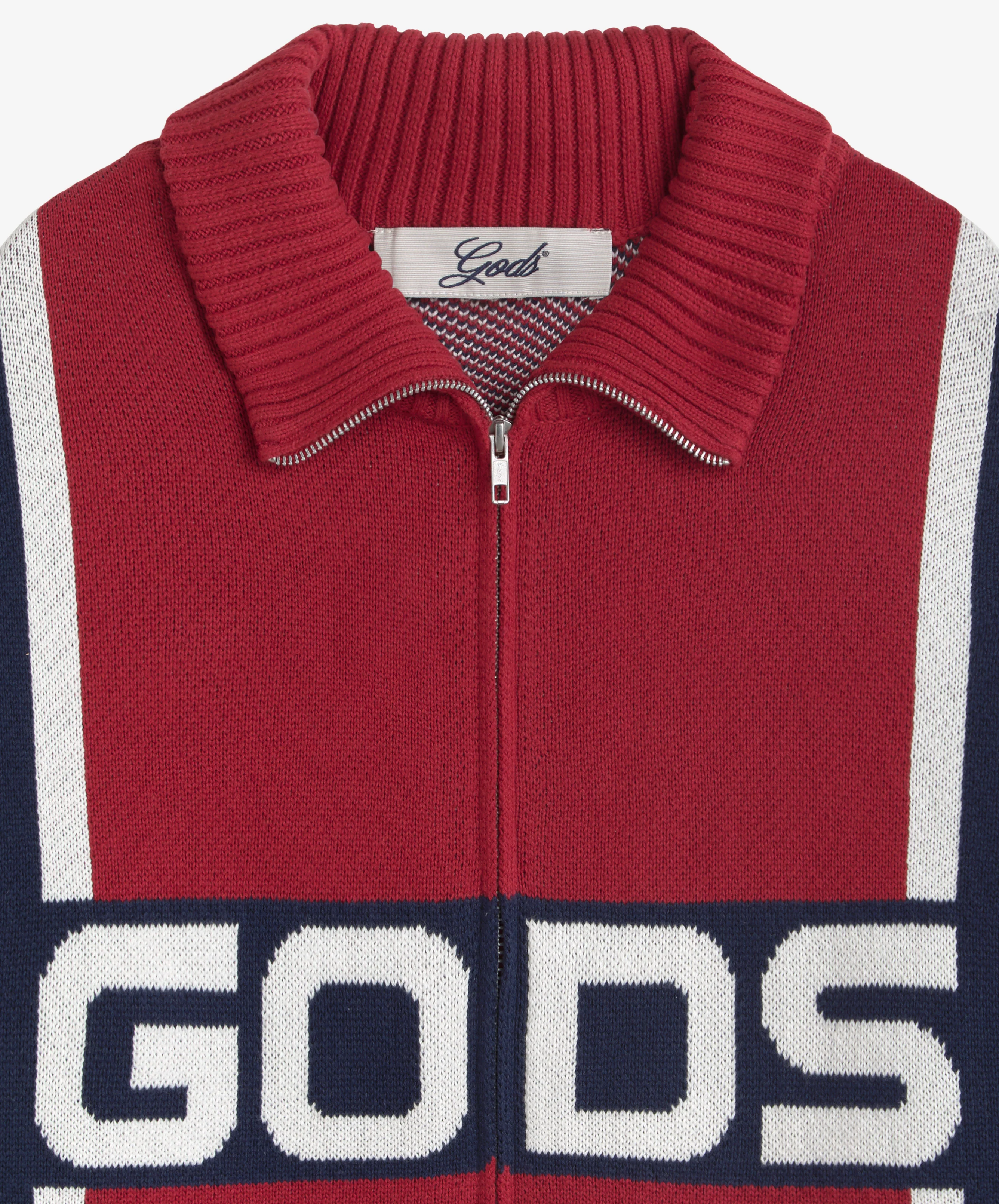 Alpine Rally Knitted Zipper Red-Navy - Image 9