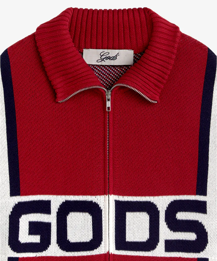 Alpine Rally Knitted Zipper Red-White - Image 11