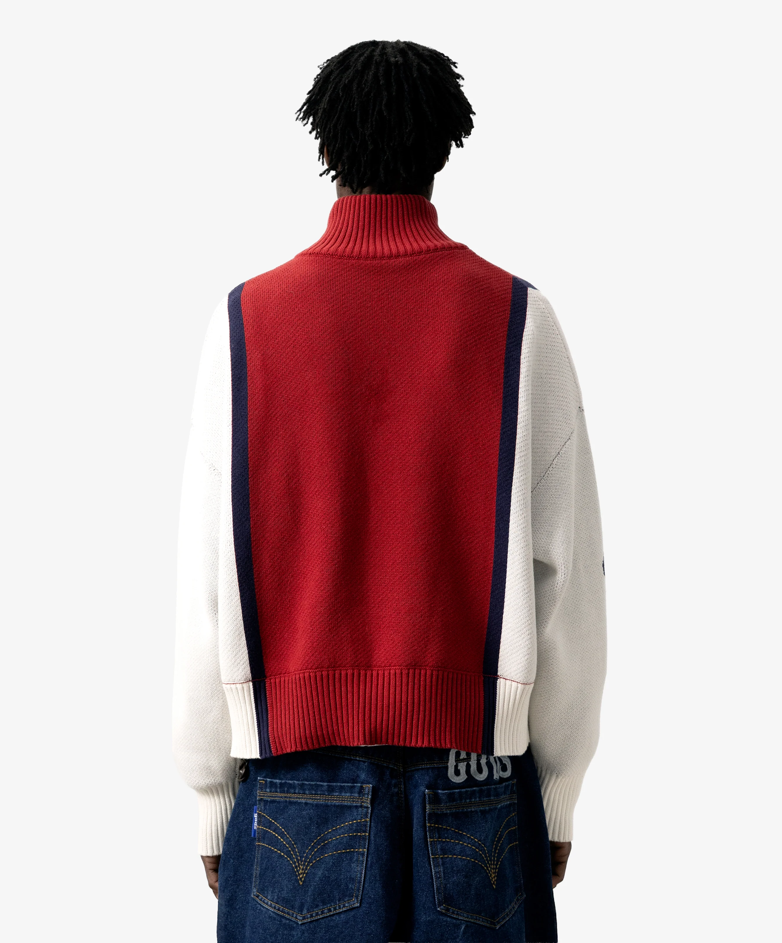 Alpine Rally Knitted Zipper Red-White - Image 3