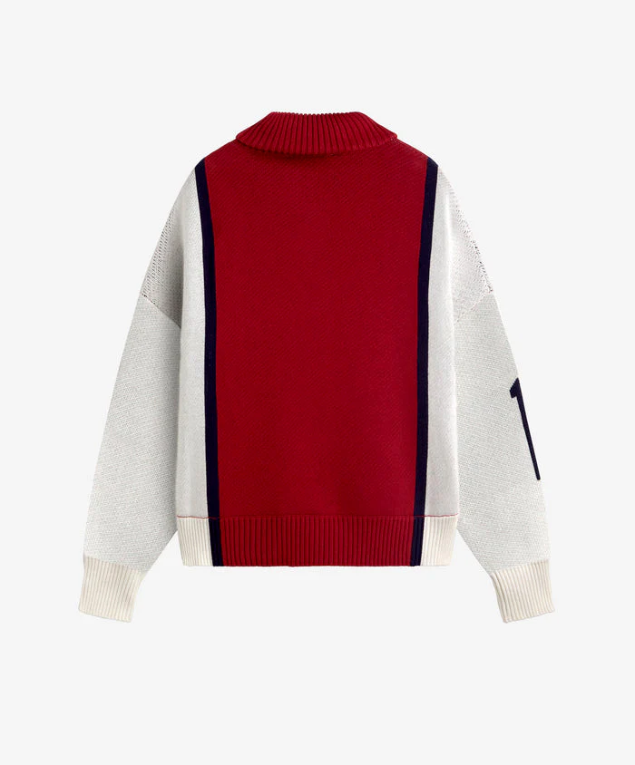 Alpine Rally Knitted Zipper Red-White - Image 4