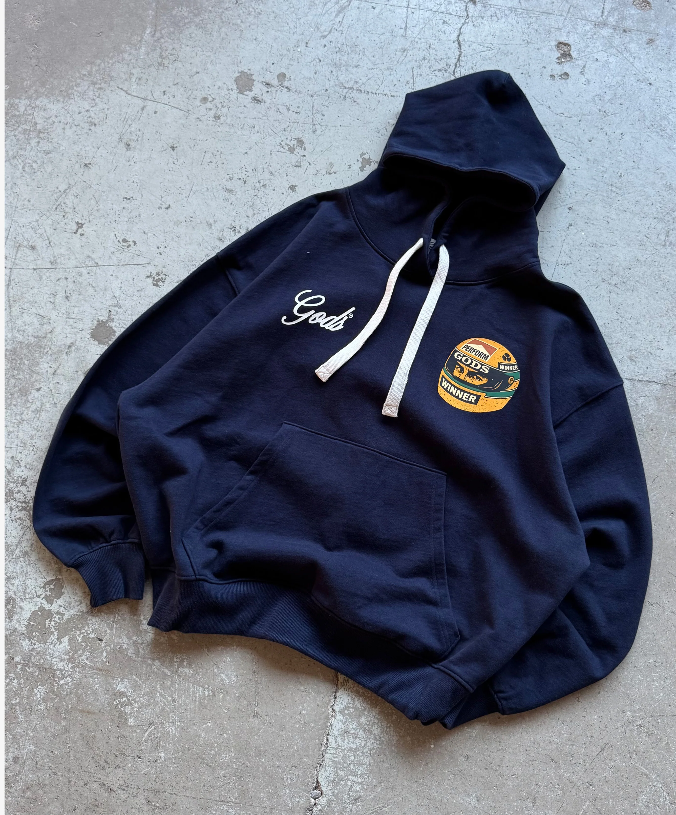 Ayr Cropped Hoodie Navy - Image 8