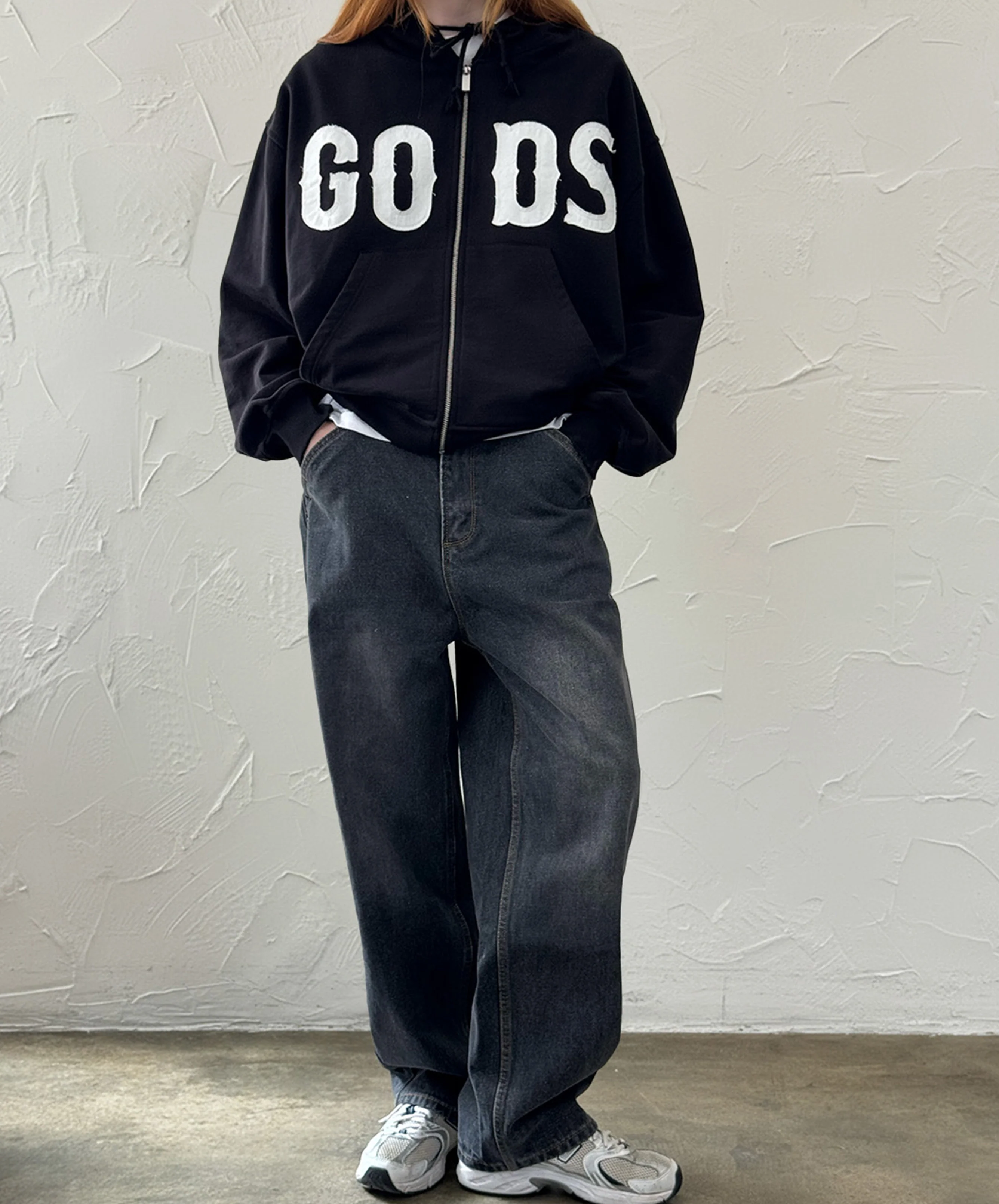 Baggy Denim Jeans Dark Grey - Image 4