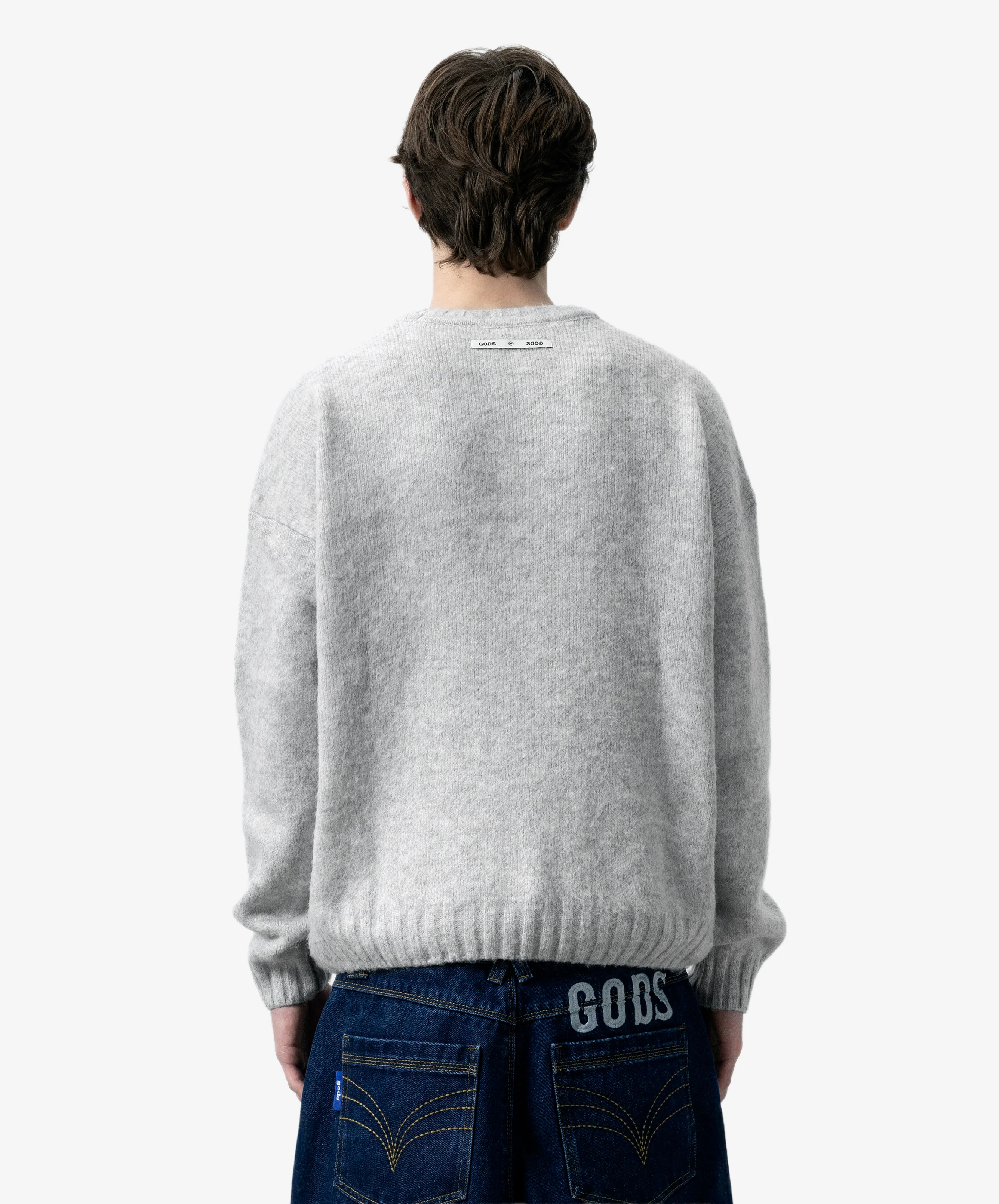 Billiard Knitted Sweater Light Grey - Image 3