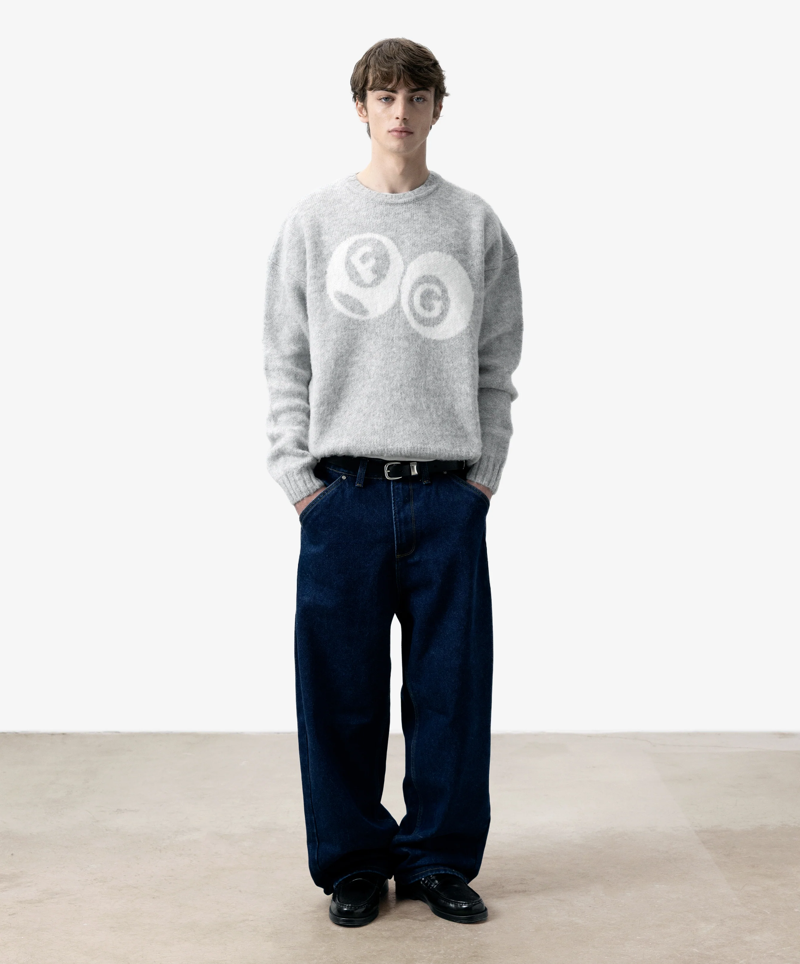 Billiard Knitted Sweater Light Grey - Image 5