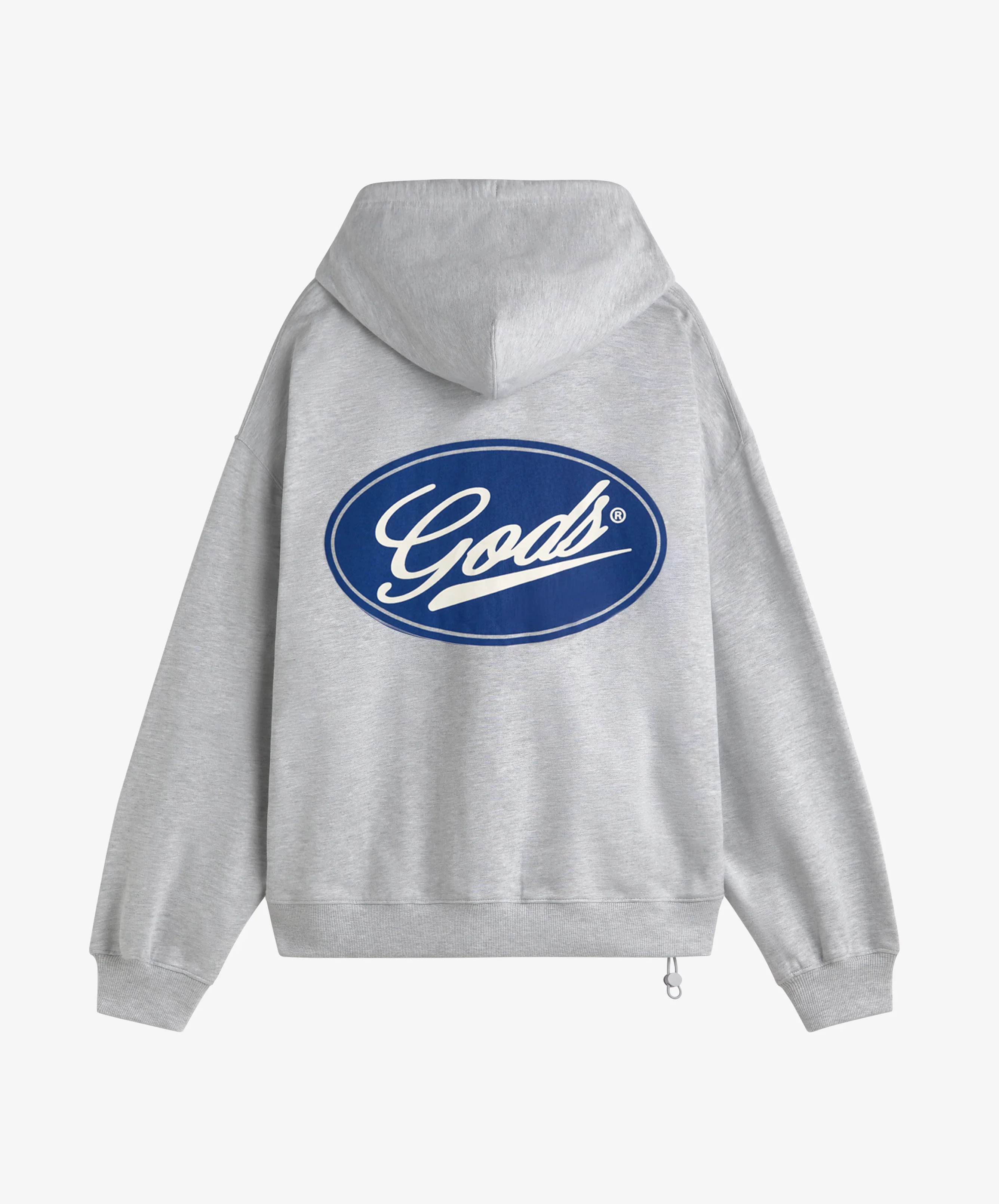 Blue Circle Cropped Hoodie Grey - Image 2