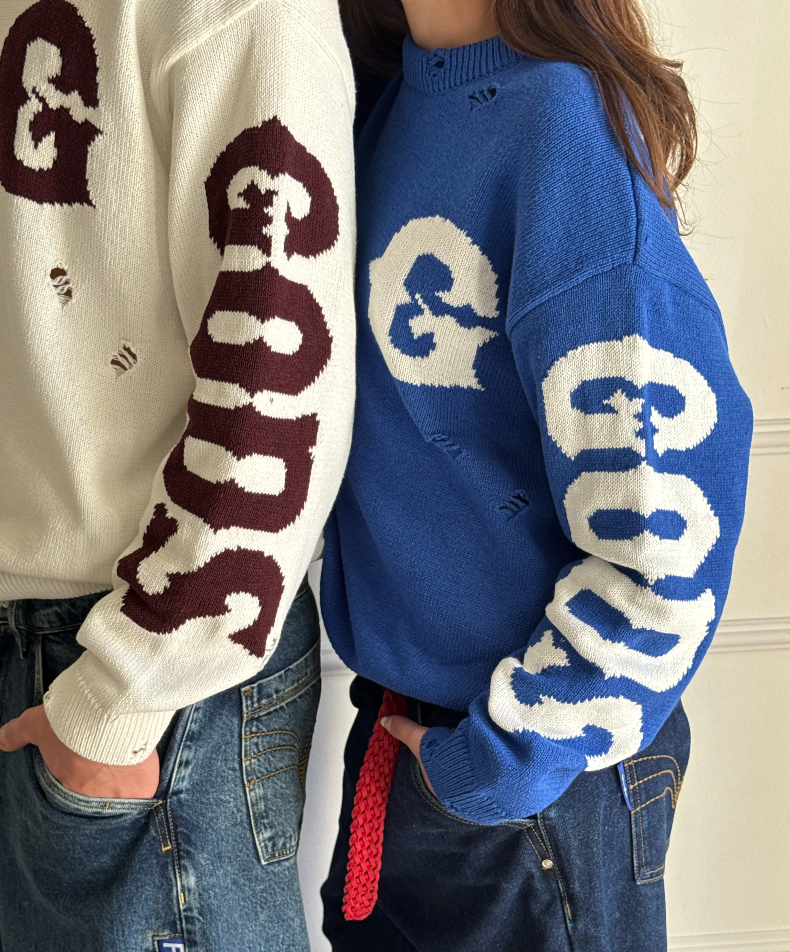 G Side Knitted Sweater Blue - Image 8