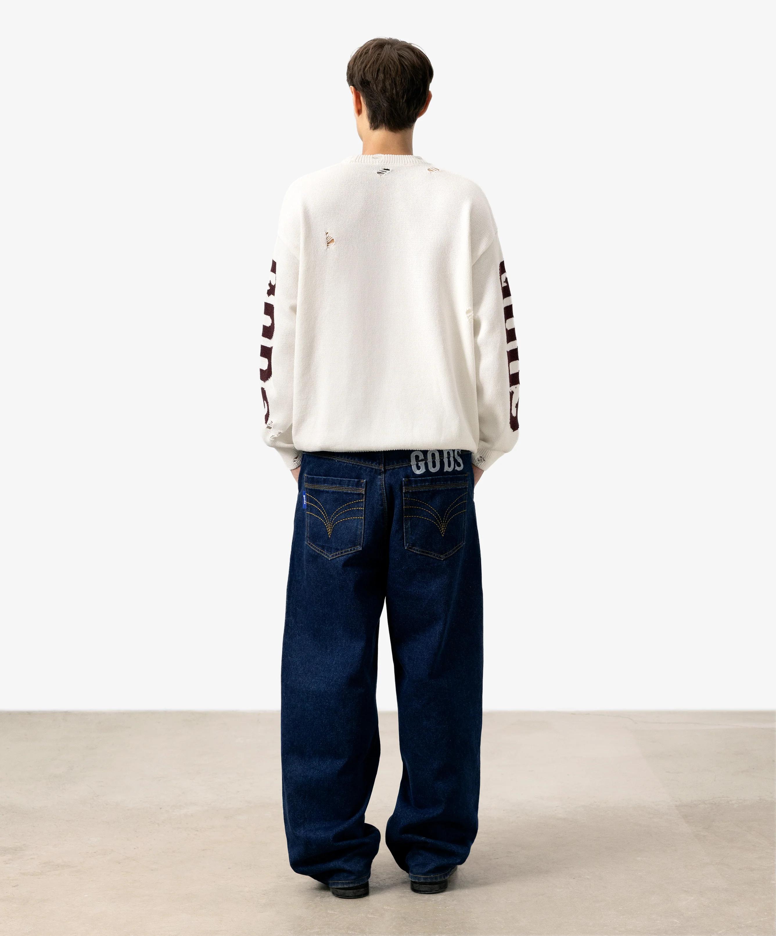 G Side Knitted Sweater White - Image 3