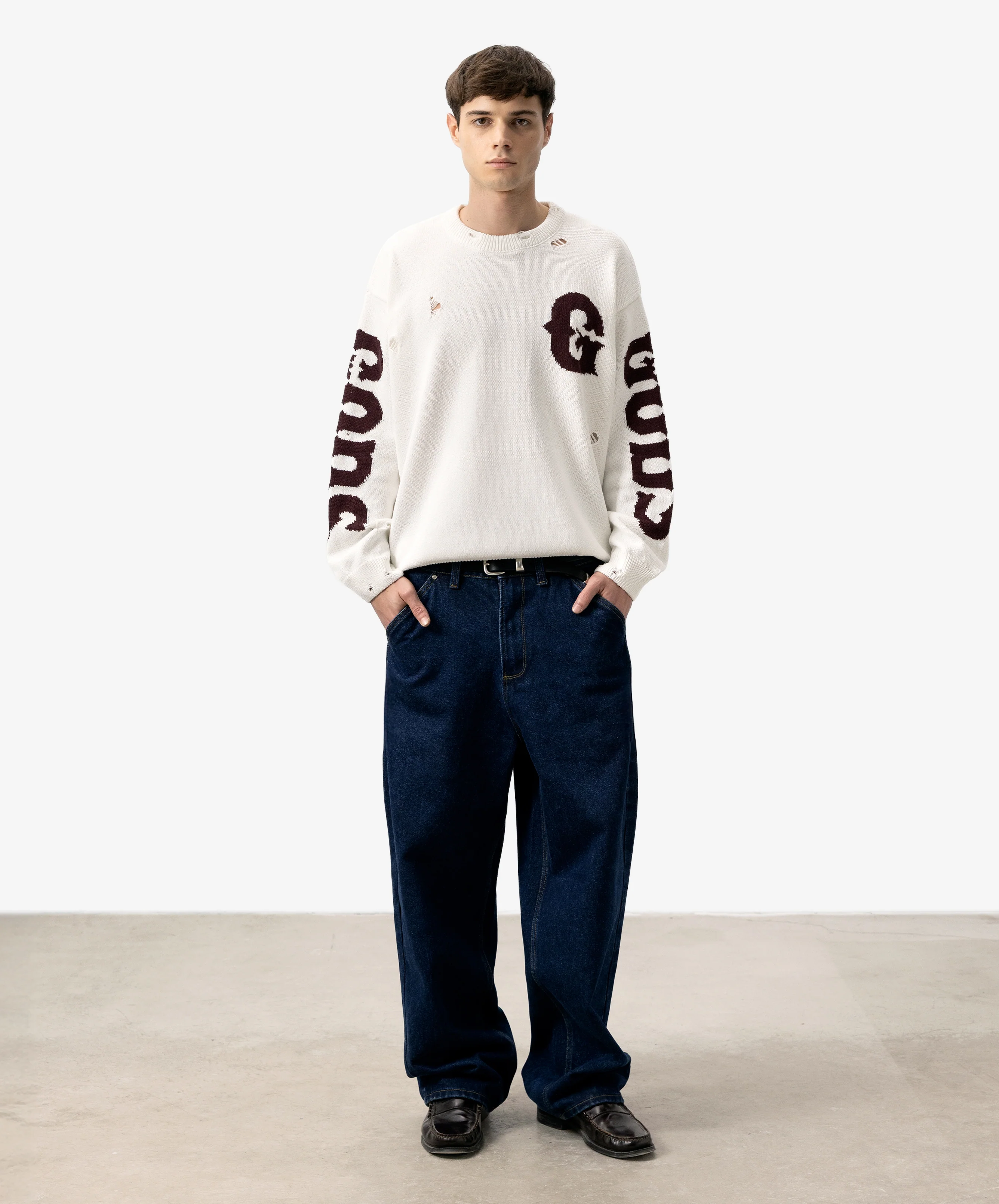 G Side Knitted Sweater White - Image 7