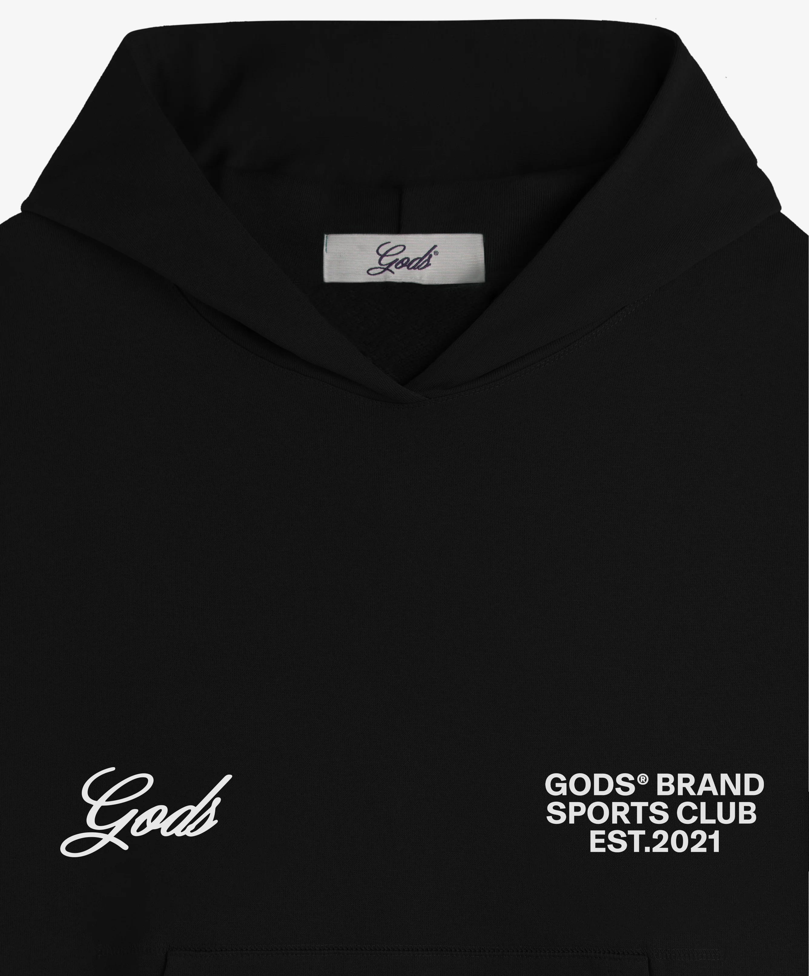 Gods® Brand Sports Club Hoodie Black - Image 7