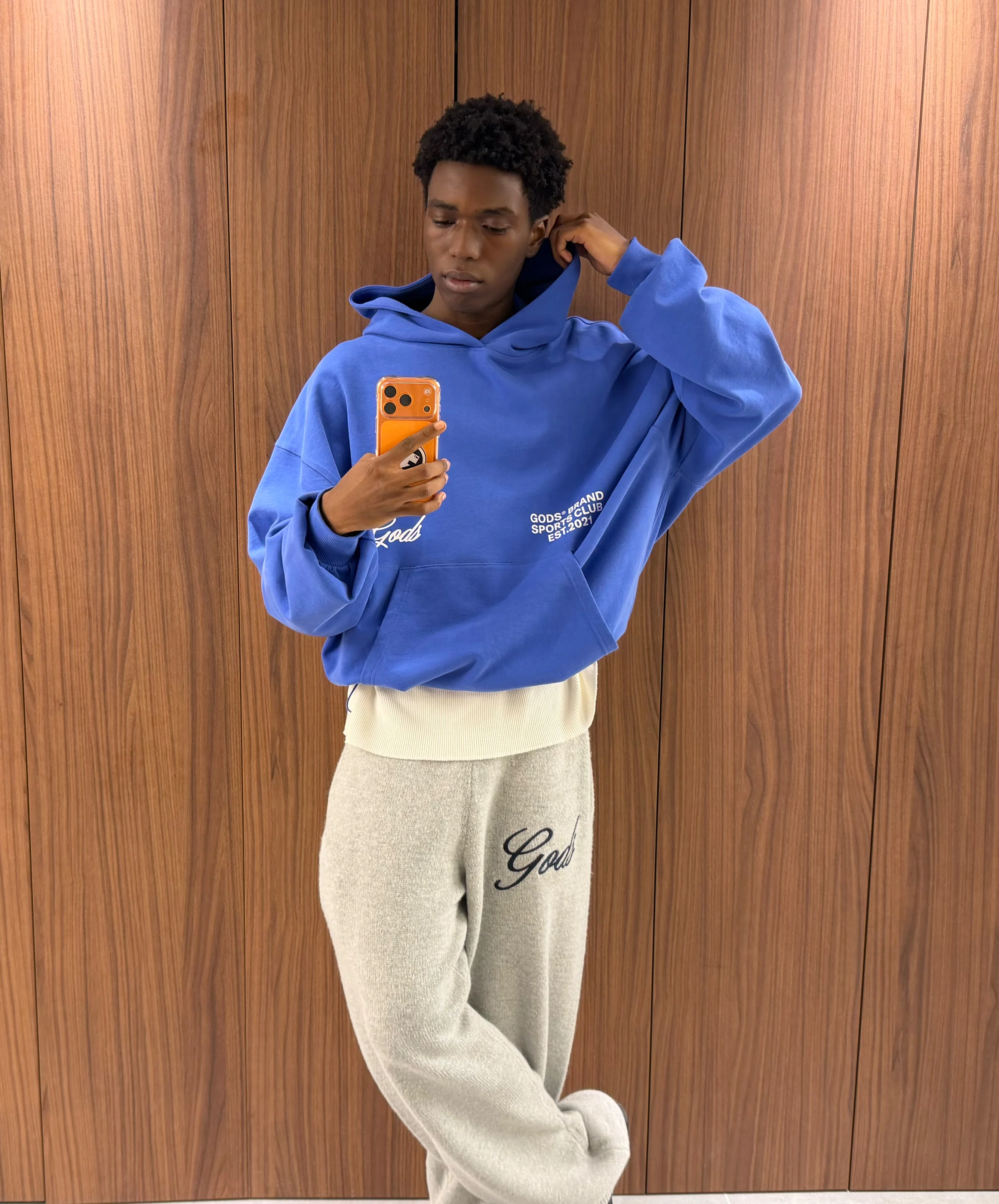 Gods® Brand Sports Club Hoodie Blue - Image 4