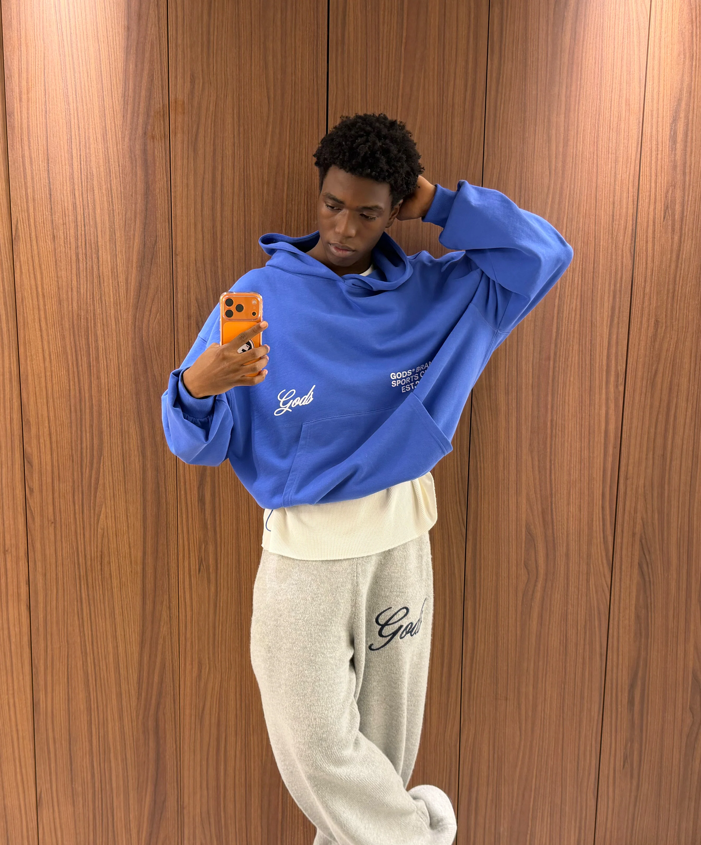 Gods® Brand Sports Club Hoodie Blue - Image 8