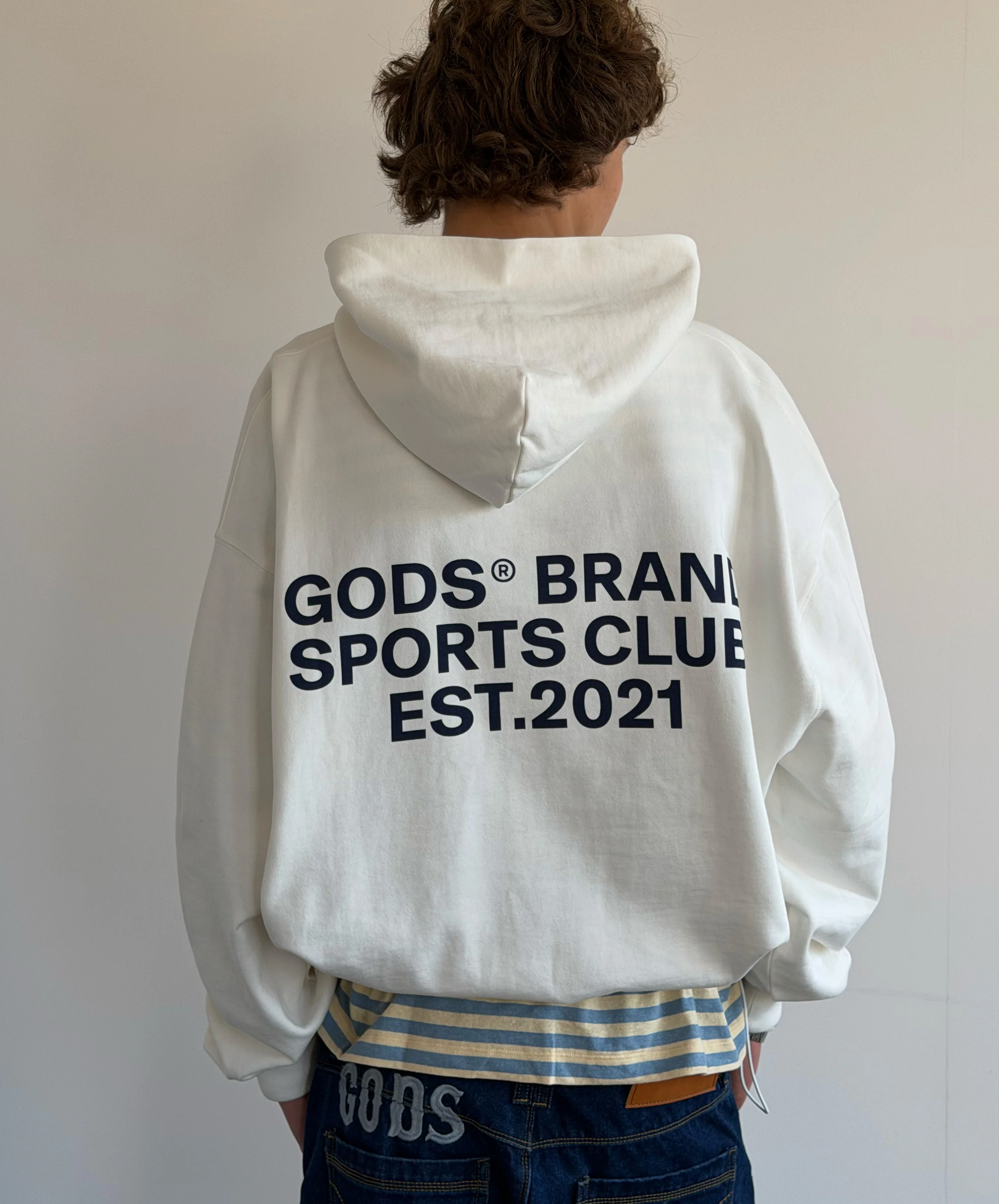Gods® Brand Sports Club Hoodie Cream - Image 6