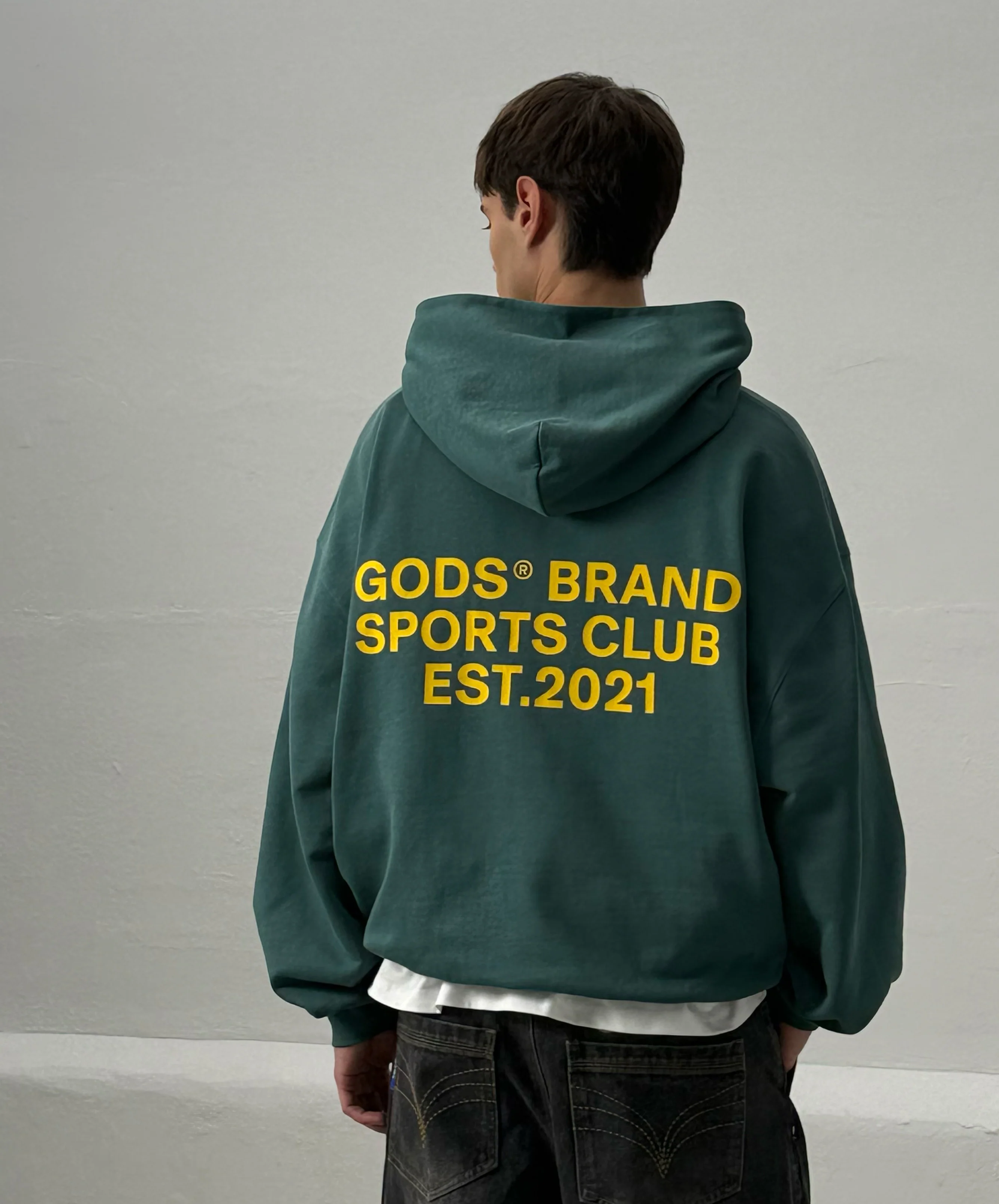 Gods® Brand Sports Club Hoodie Green - Image 4