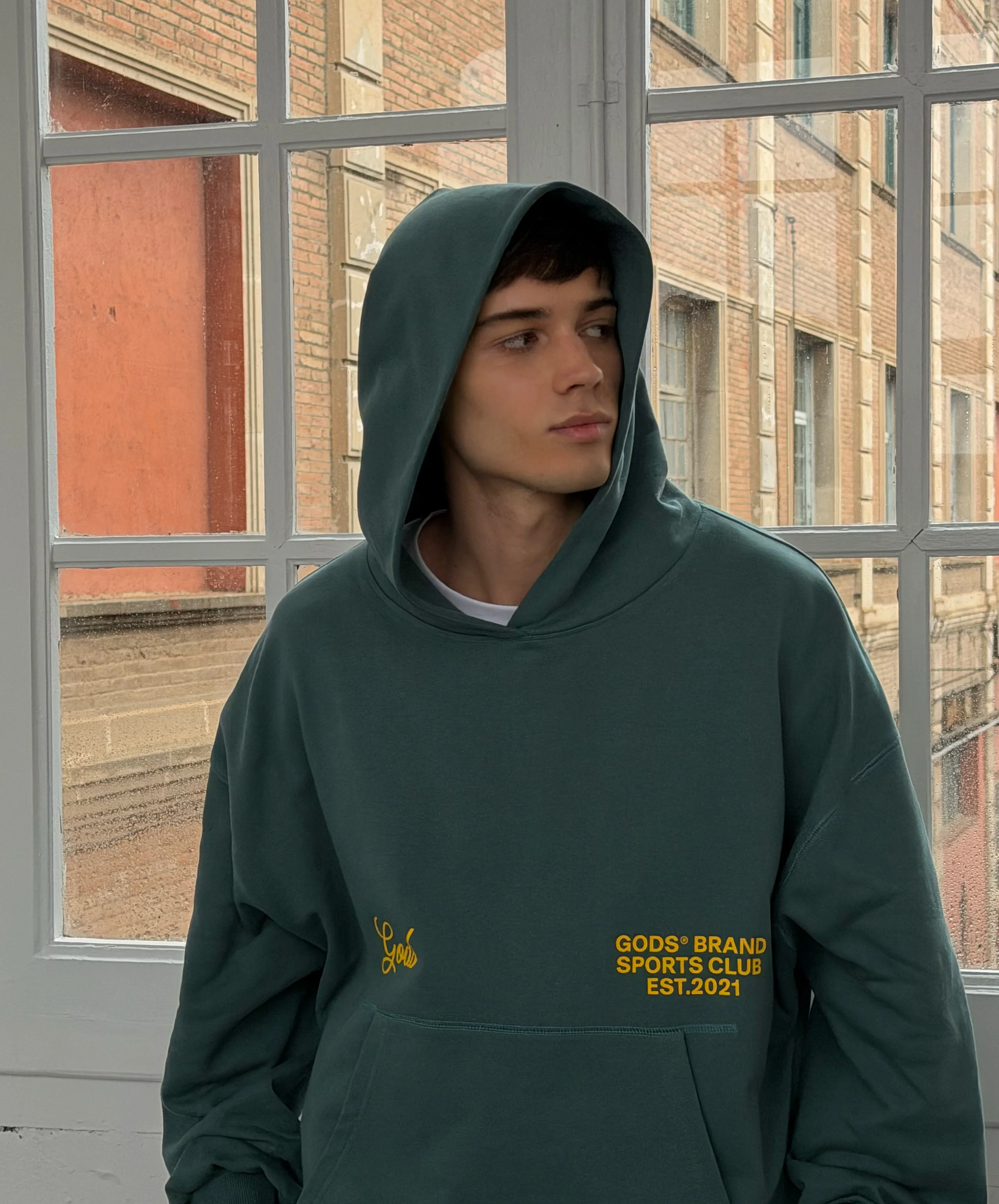 Gods® Brand Sports Club Hoodie Green - Image 8