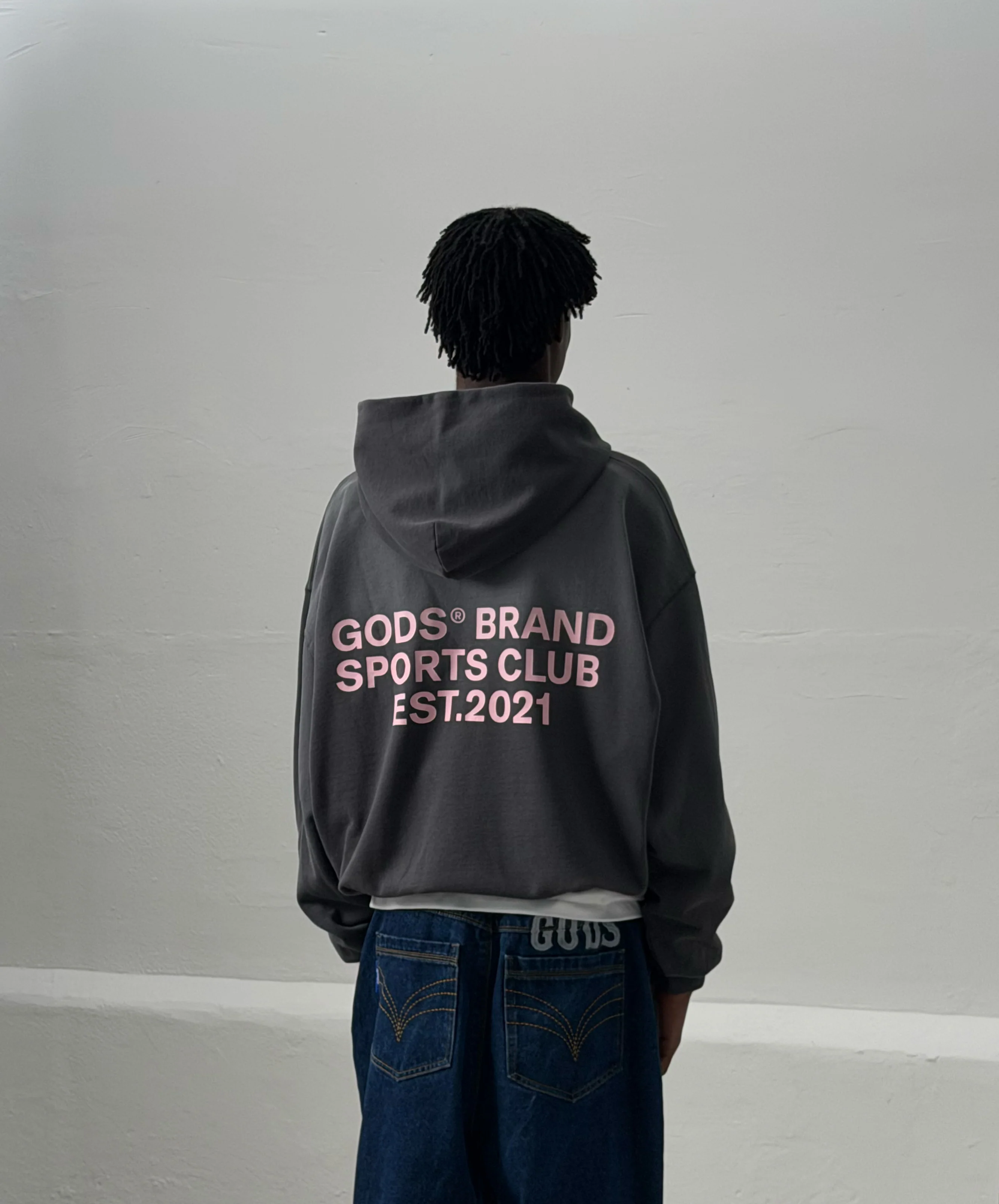 Gods® Brand Sports Club Hoodie Grey - Image 6