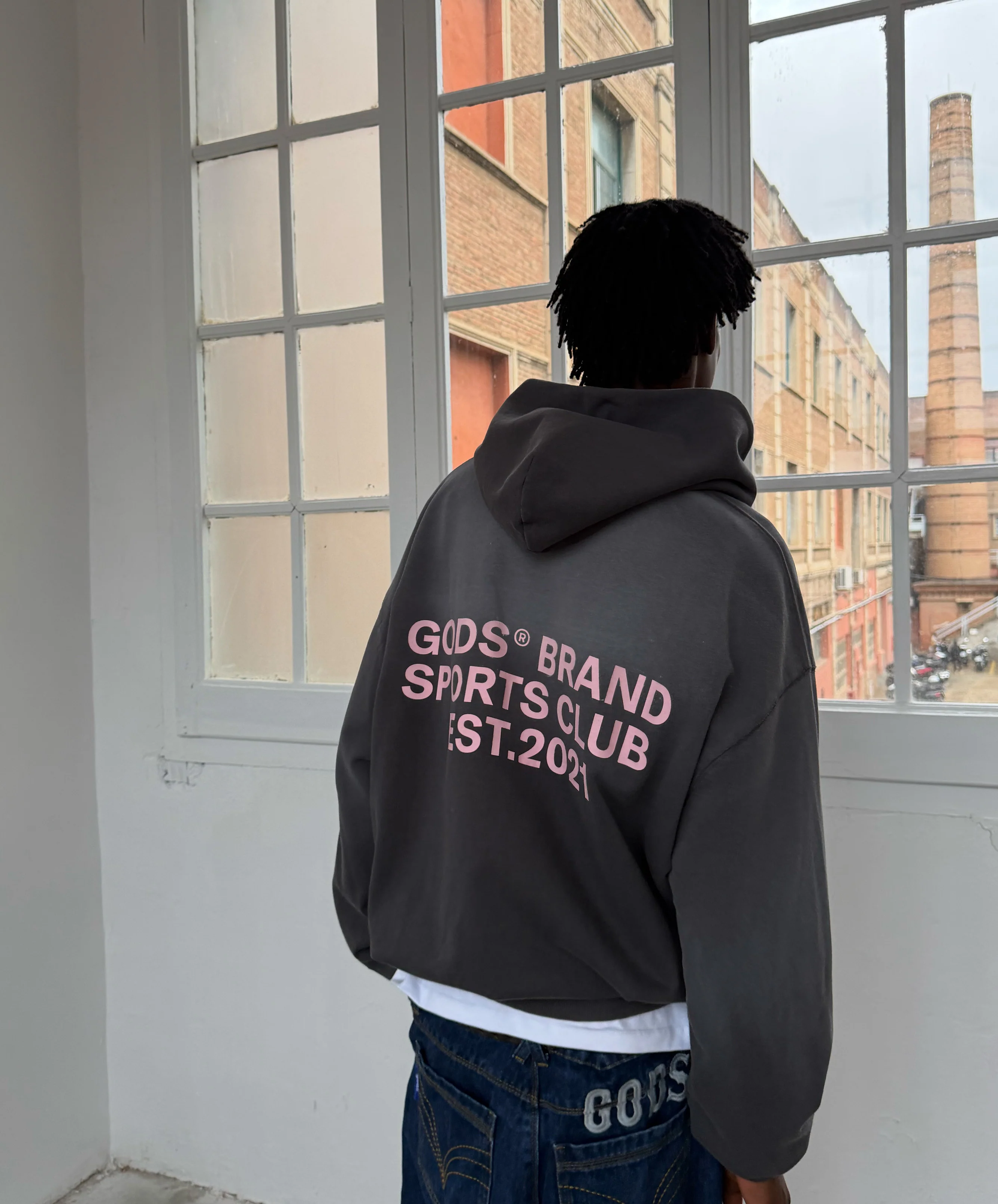 Gods® Brand Sports Club Hoodie Grey - Image 8