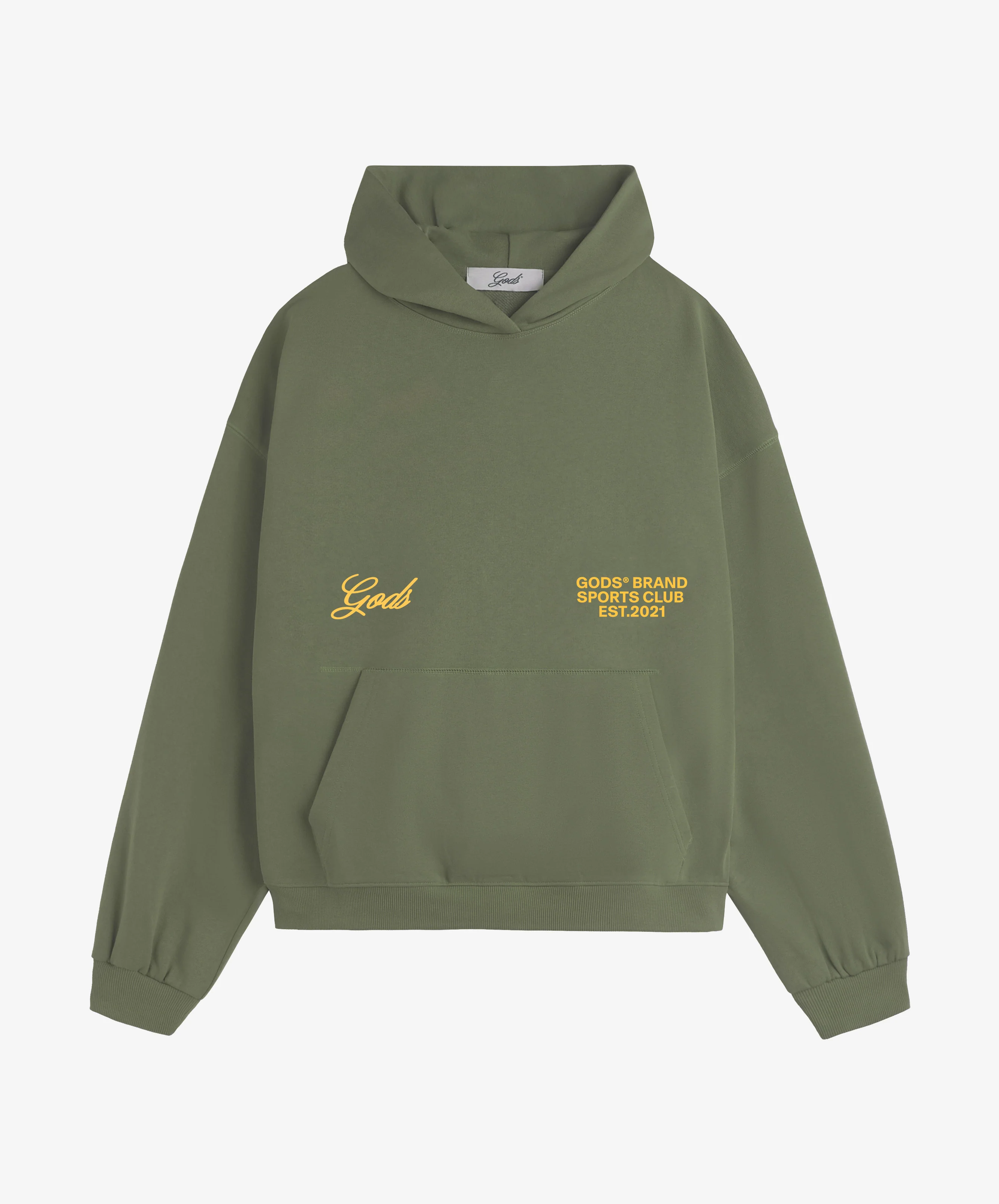 Gods® Brand Sports Club Hoodie Military Green - Image 4
