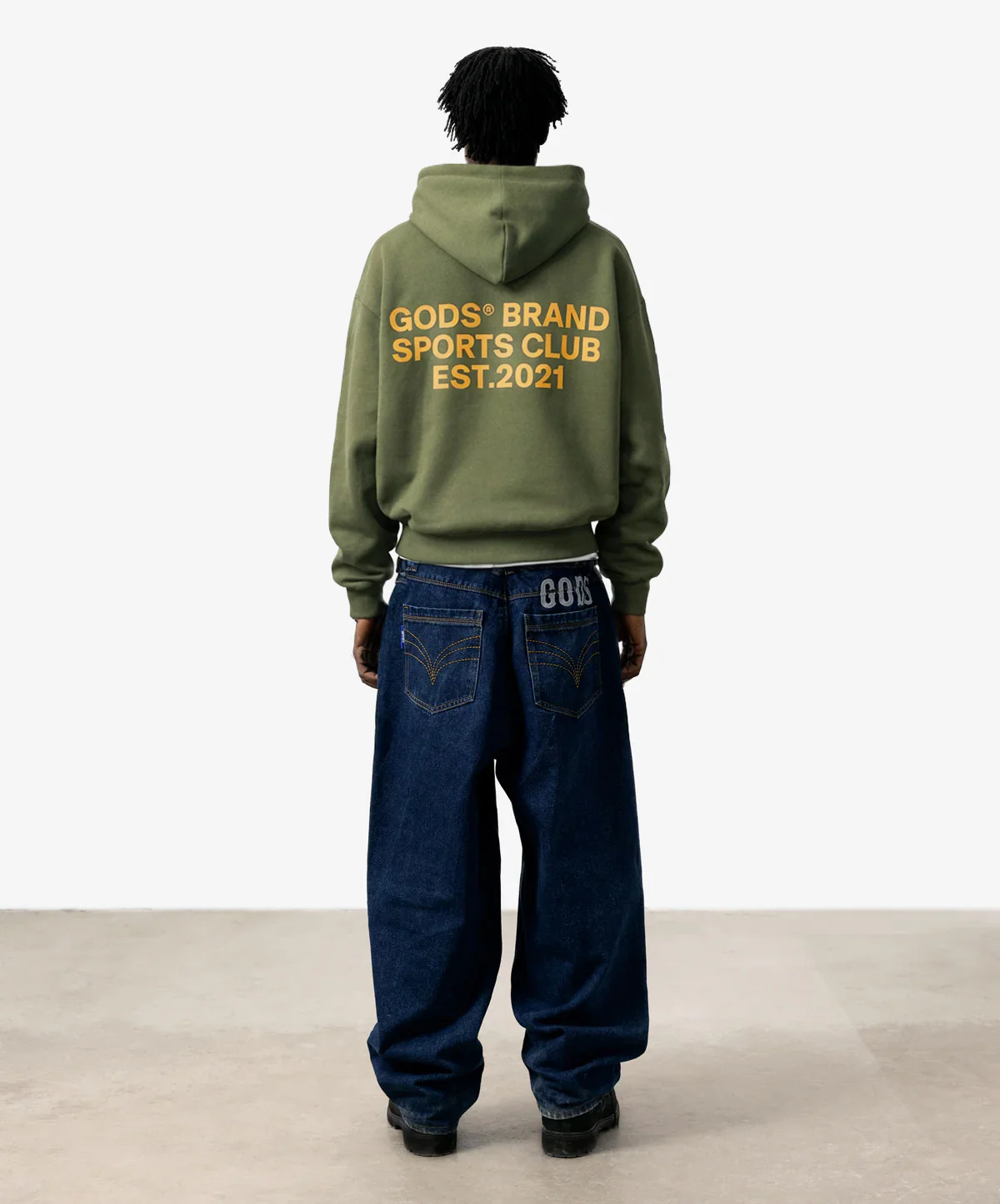 Gods® Brand Sports Club Hoodie Military Green - Image 5