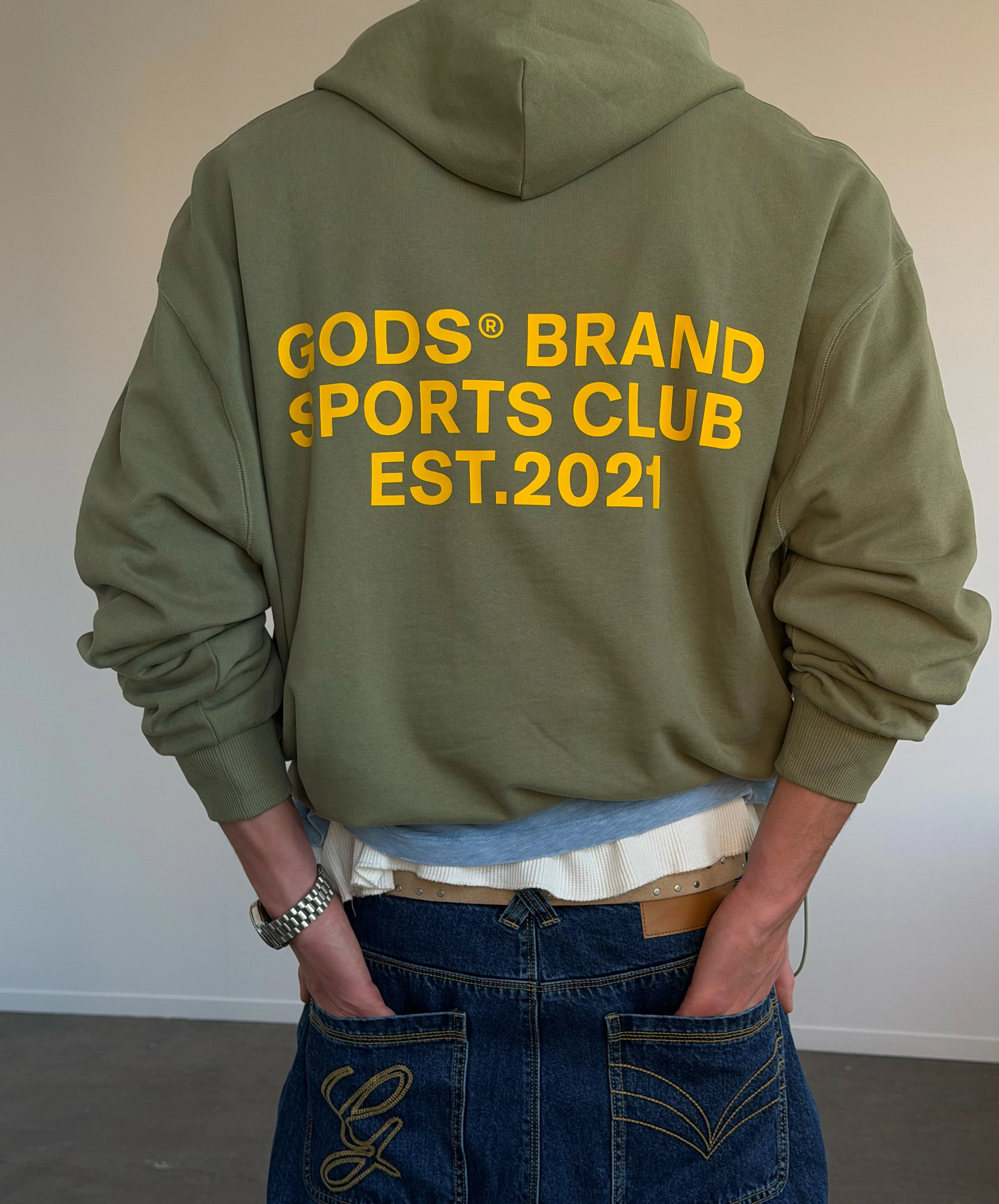 Gods® Brand Sports Club Hoodie Military Green - Image 6