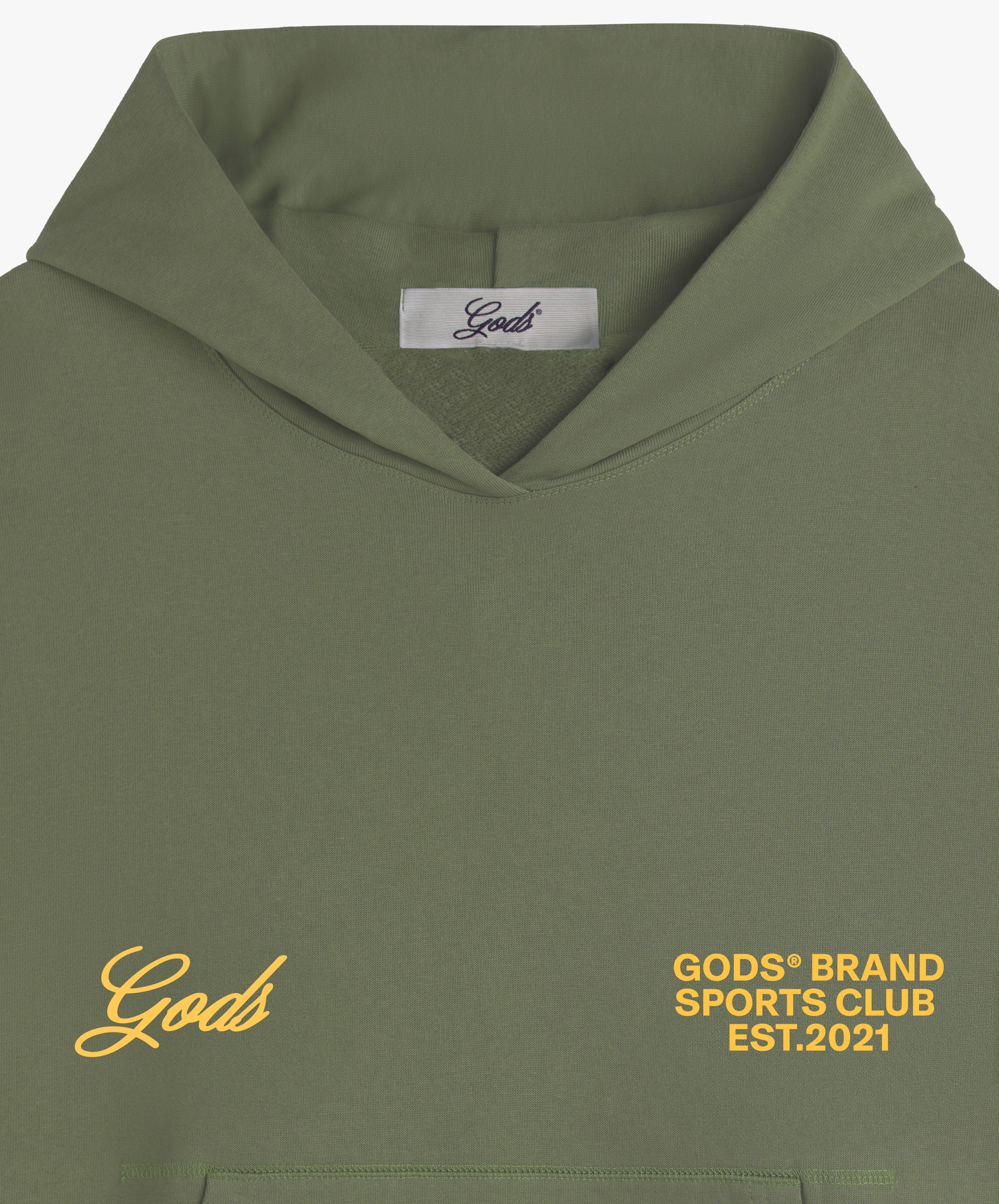 Gods® Brand Sports Club Hoodie Military Green - Image 7