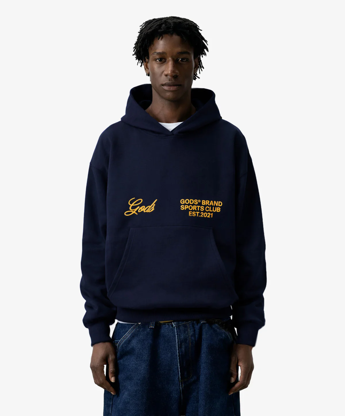Gods® Brand Sports Club Hoodie Navy - Image 3