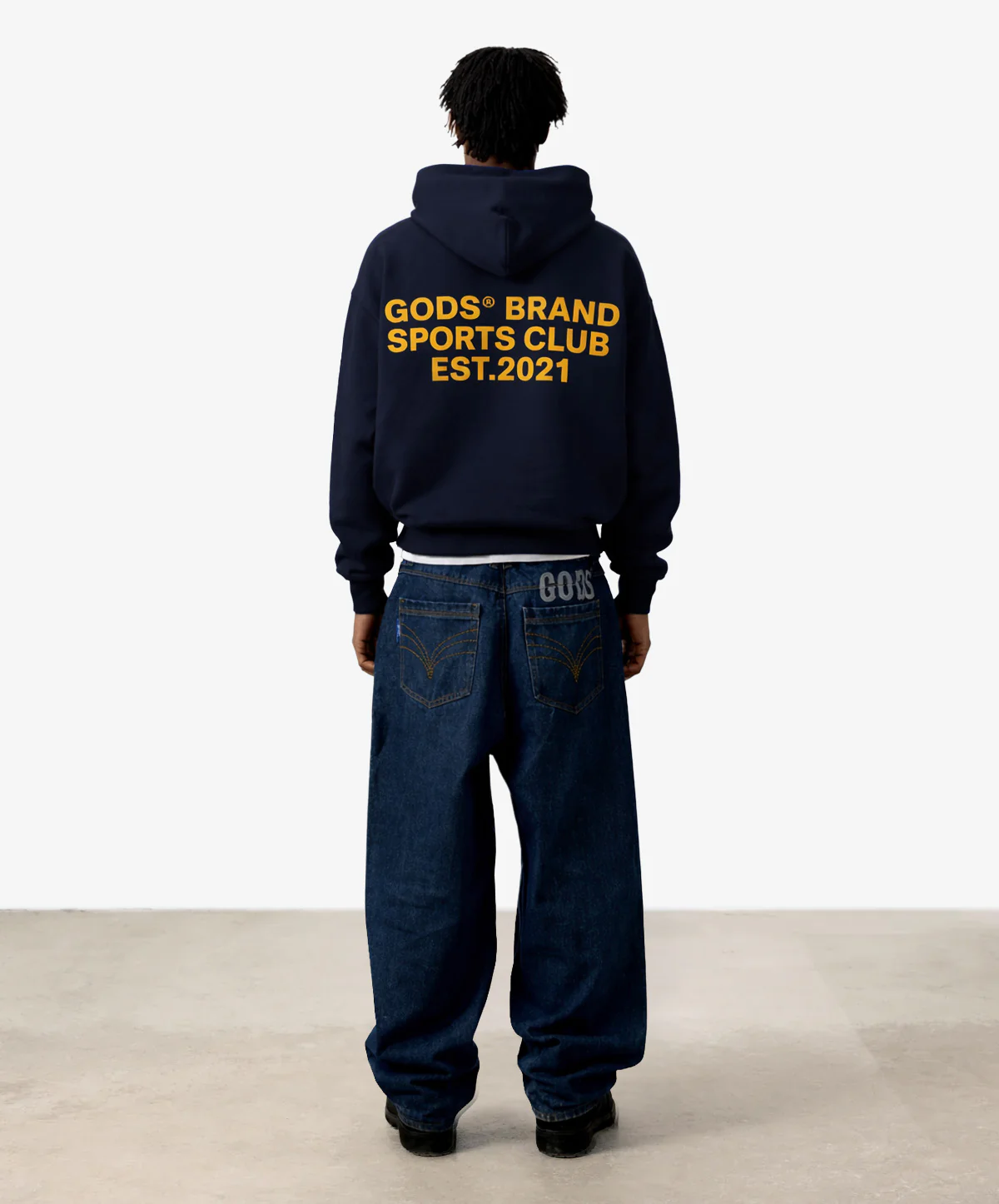 Gods® Brand Sports Club Hoodie Navy - Image 5