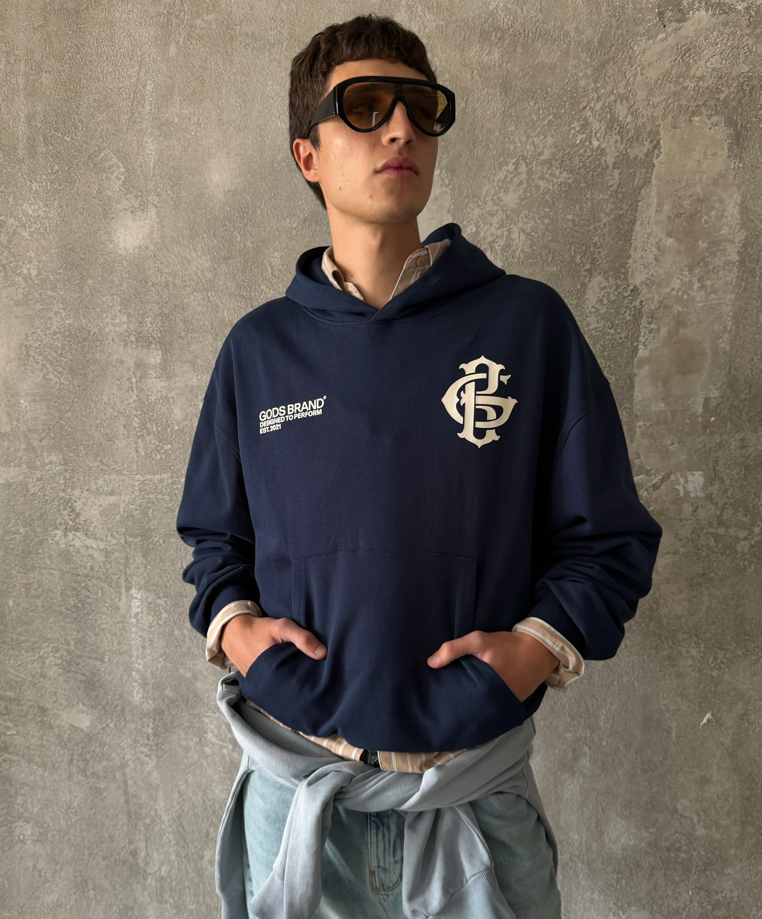 Gods Brand Hoodie Navy - Image 5