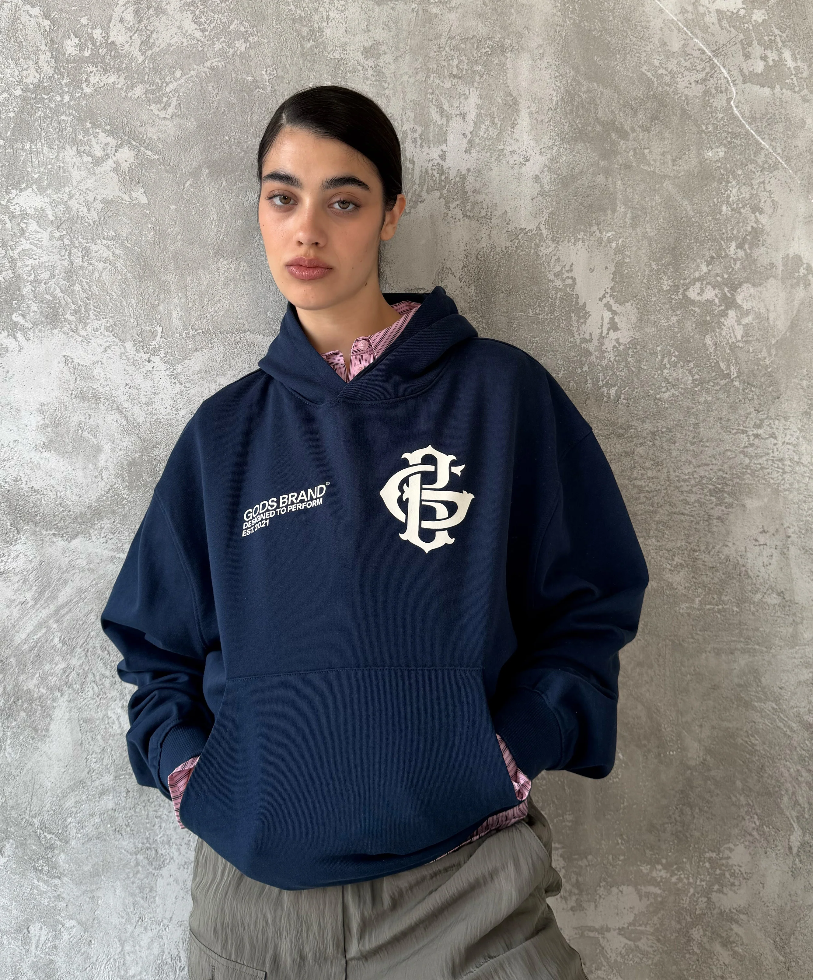 Gods Brand Hoodie Navy - Image 9