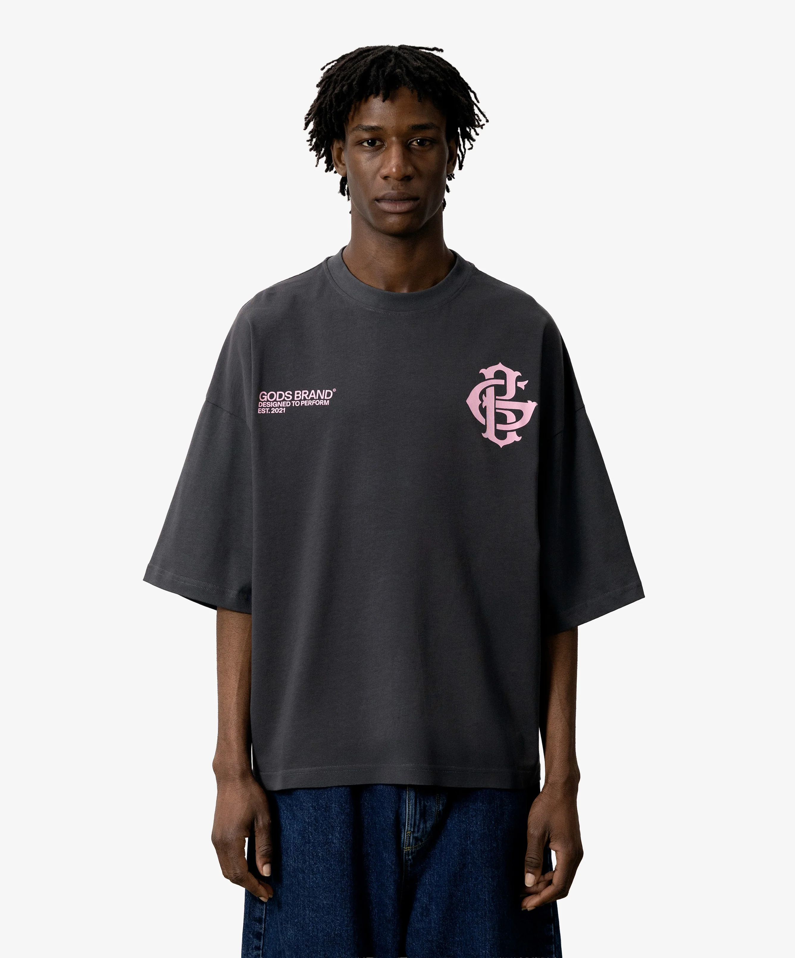 Gods Brand Boxy Tee Dark Grey - Image 3
