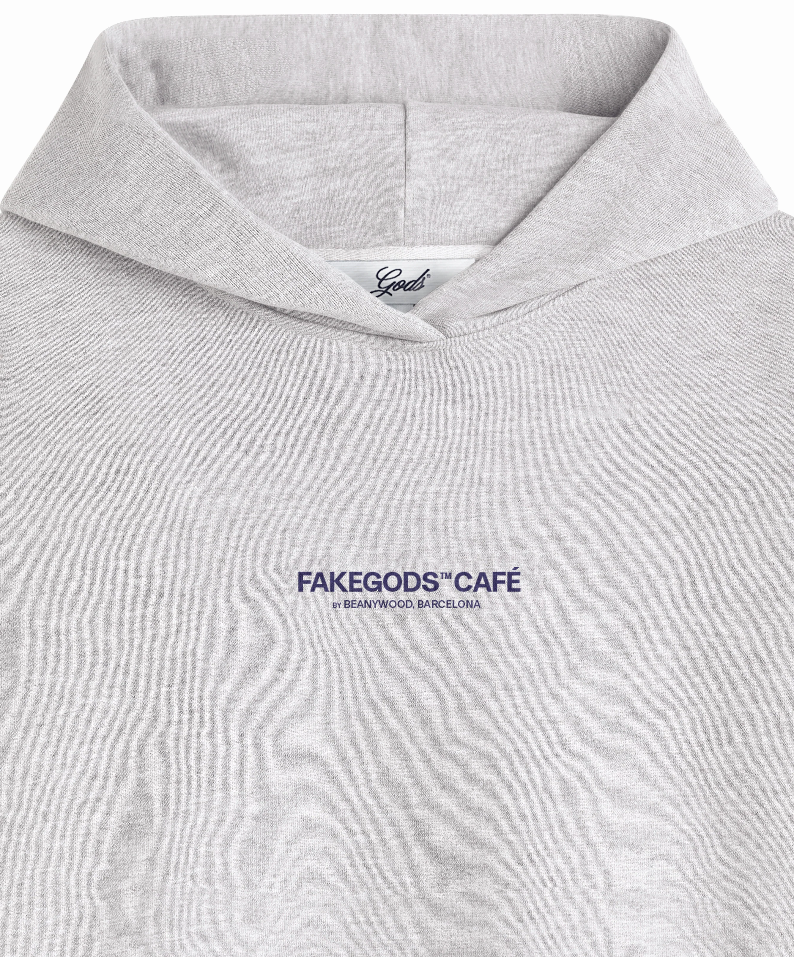 Gods Cafe Hoodie Grey Melange - Image 4