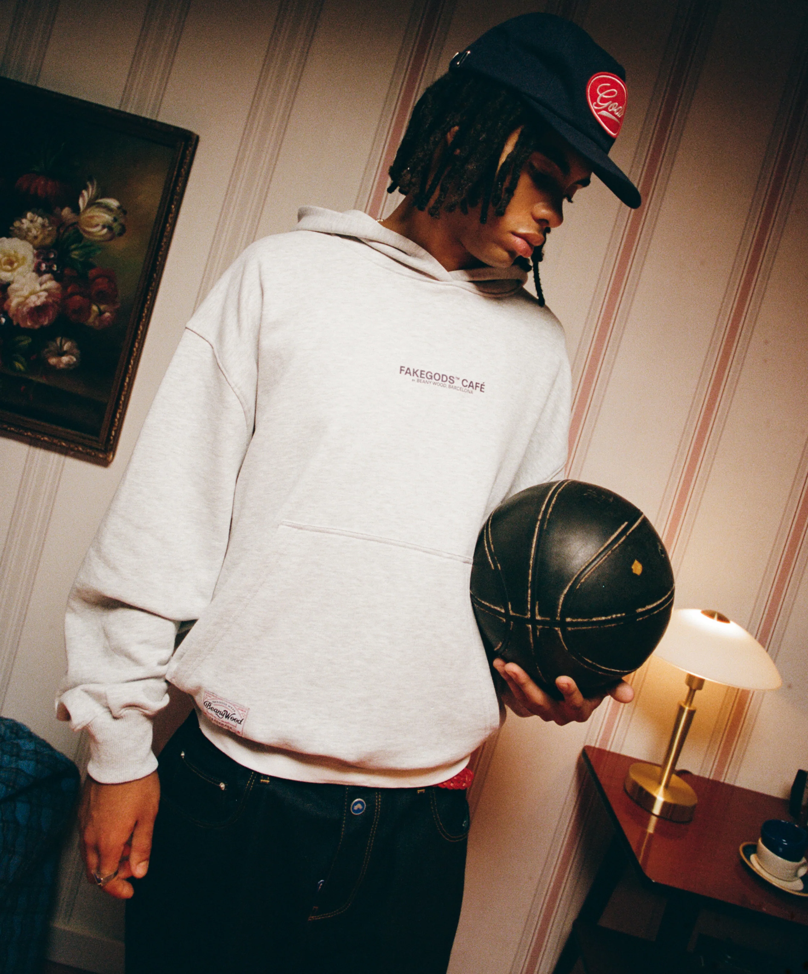 Gods Cafe Hoodie Grey Melange - Image 6