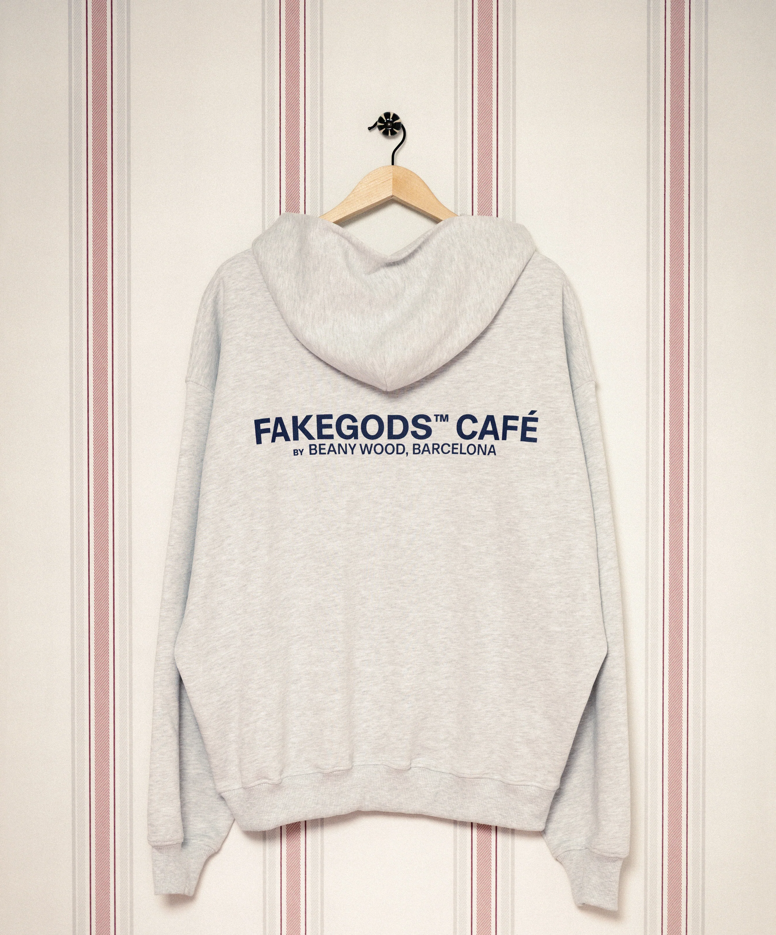 Gods Cafe Hoodie Grey Melange - Image 7