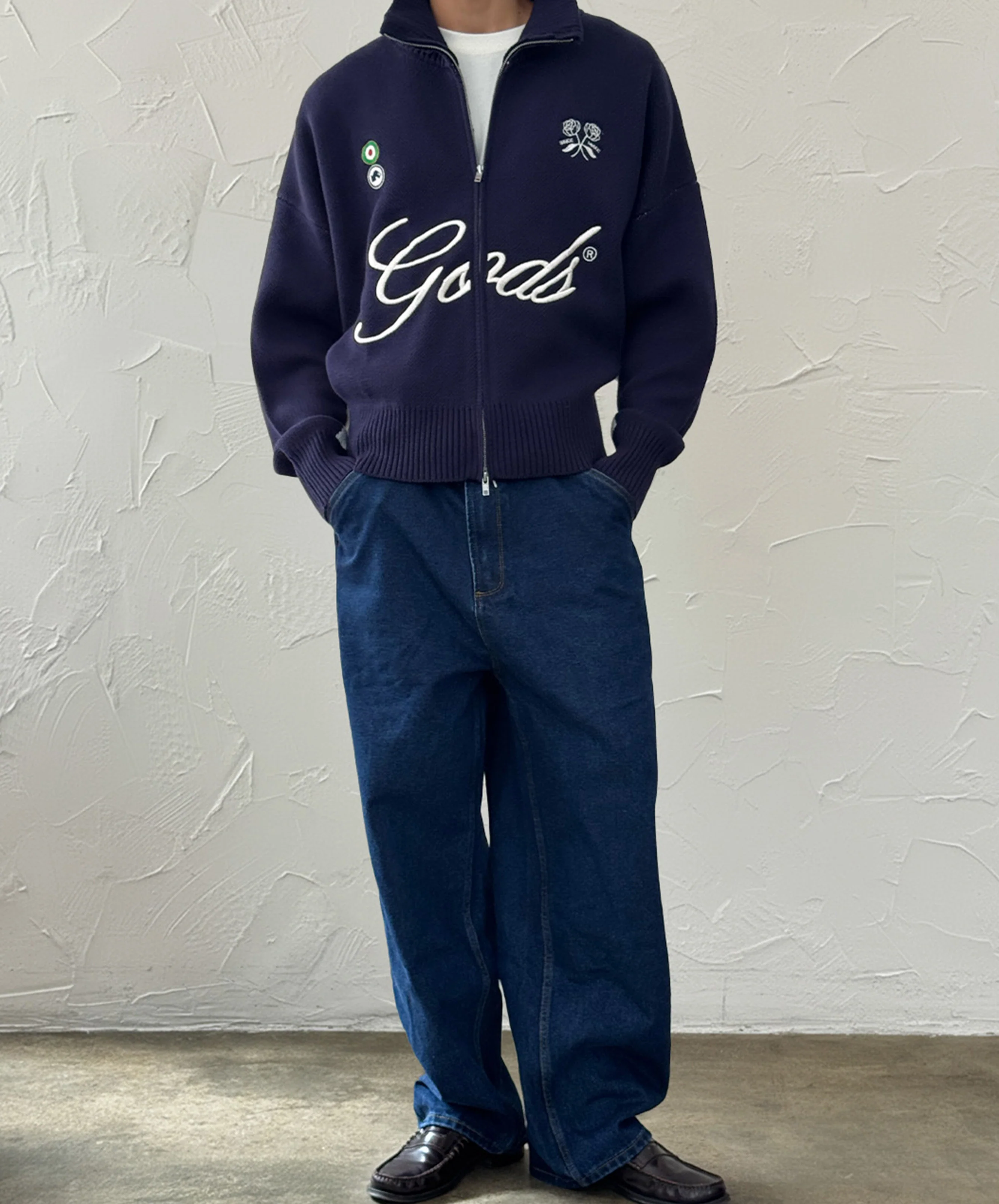 Gods FC Knitted Zipper Navy - Image 6