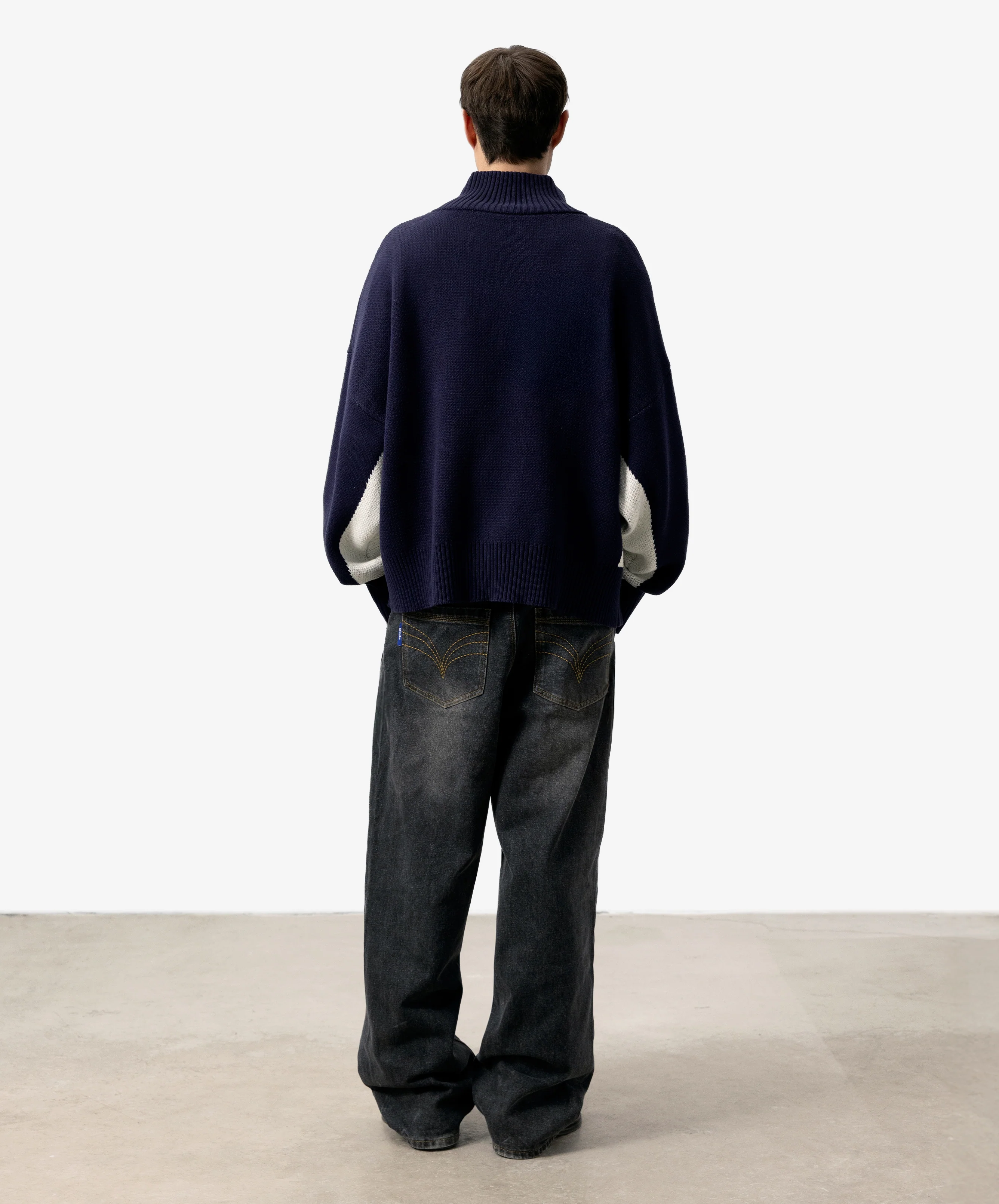 Gods FC Knitted Zipper Navy - Image 7