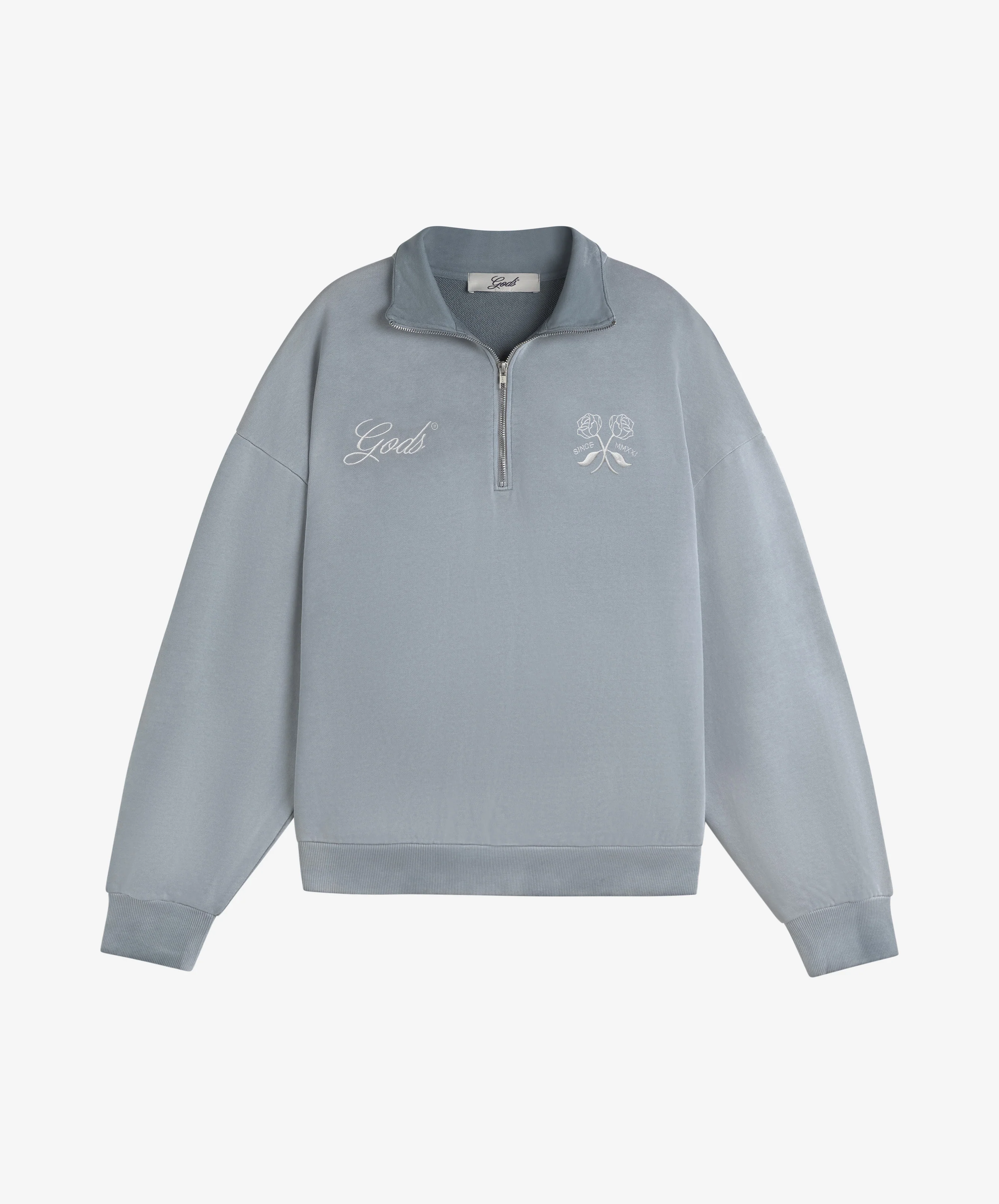 Gods Half Zip Washed Grey - Image 2