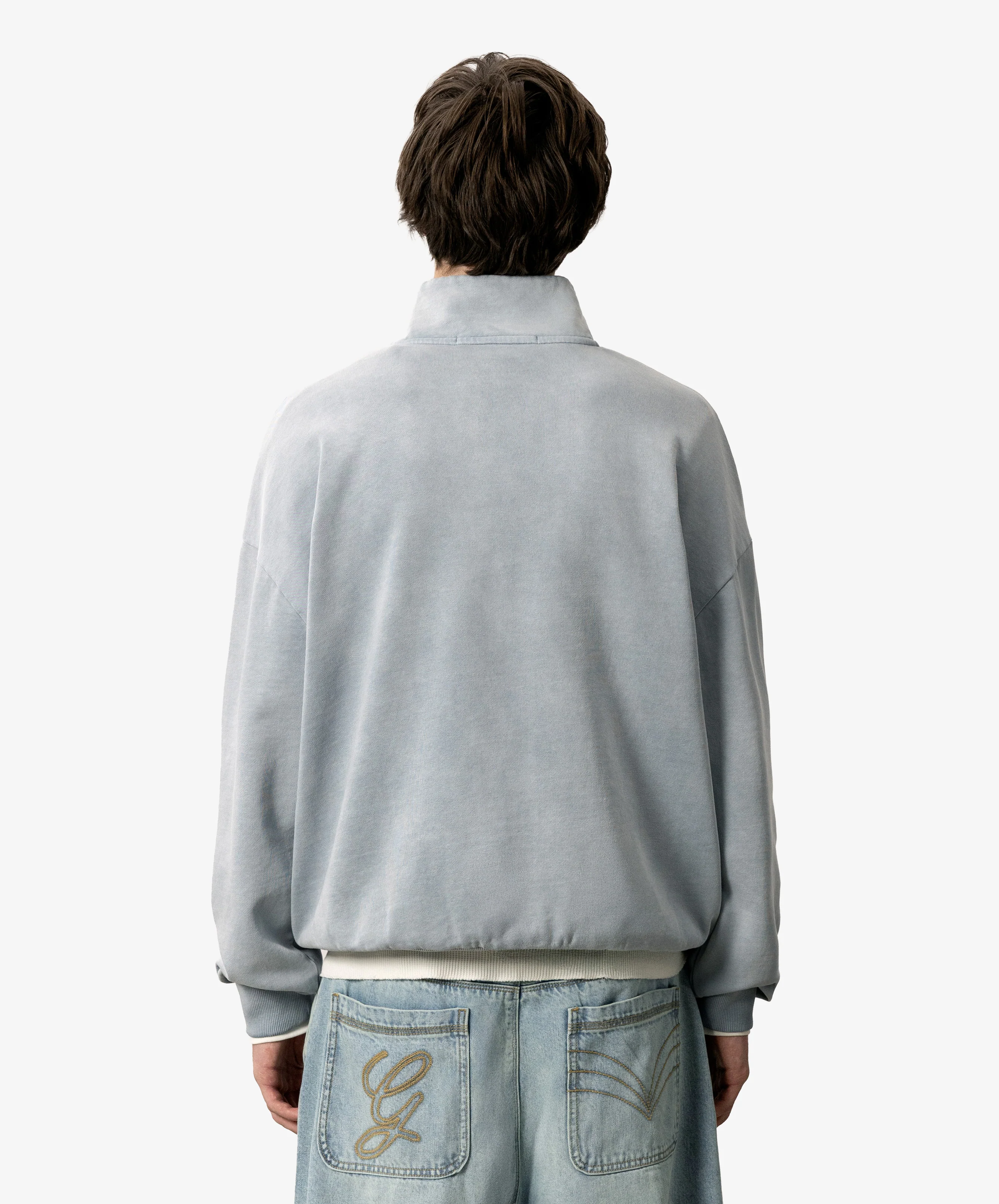 Gods Half Zip Washed Grey - Image 3