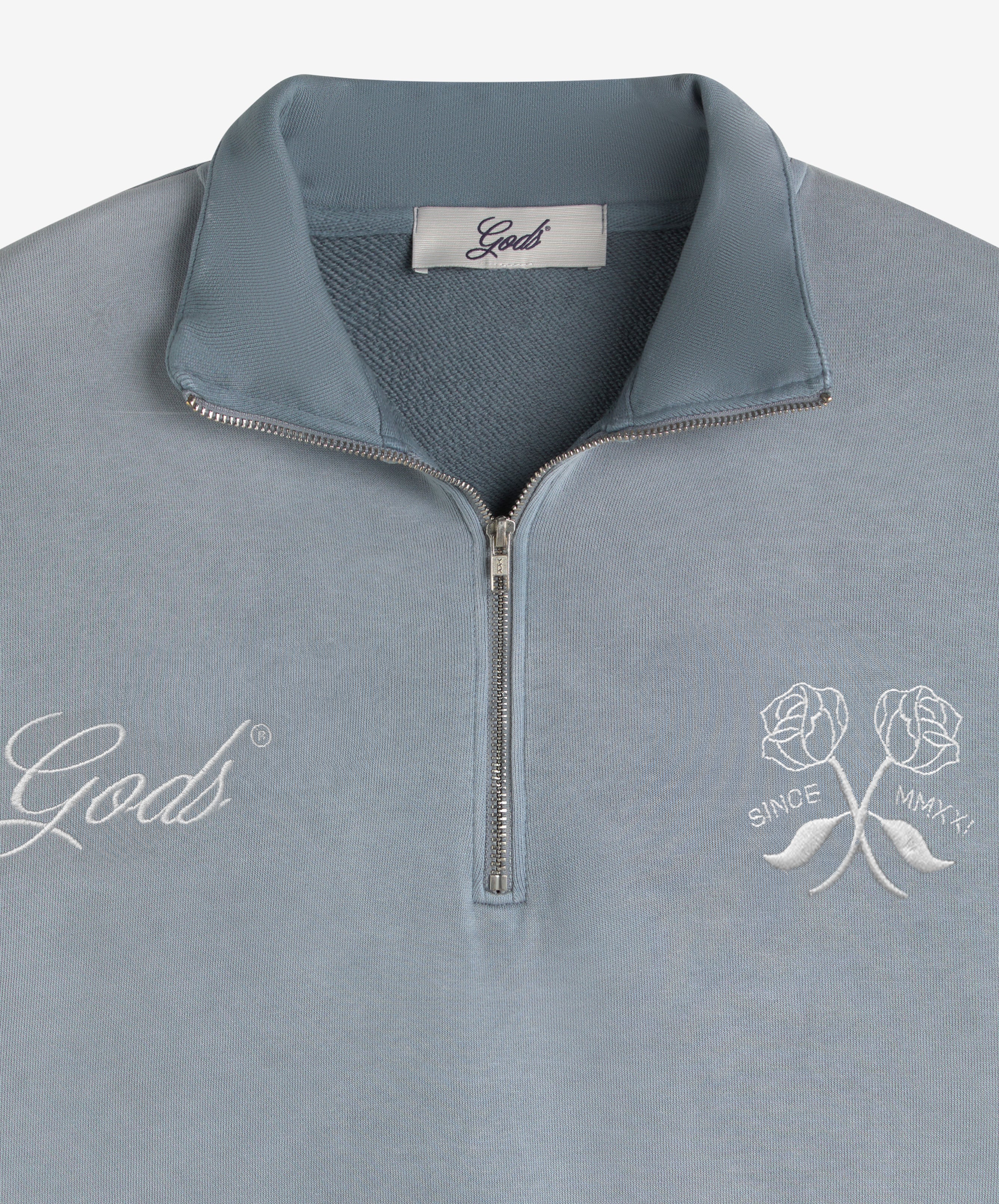Gods Half Zip Washed Grey - Image 5