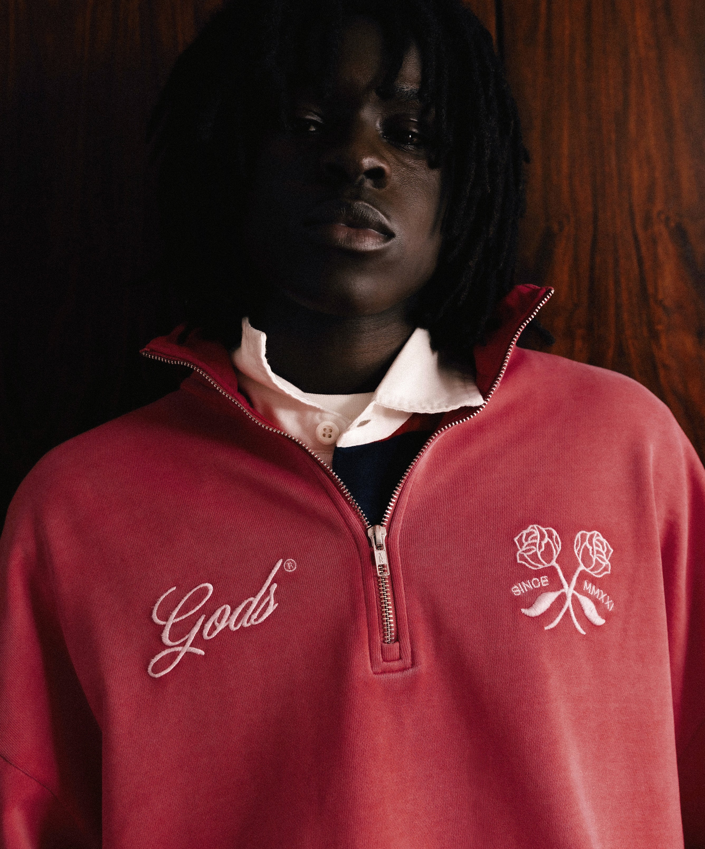 Gods Half Zip Washed Red - Image 7