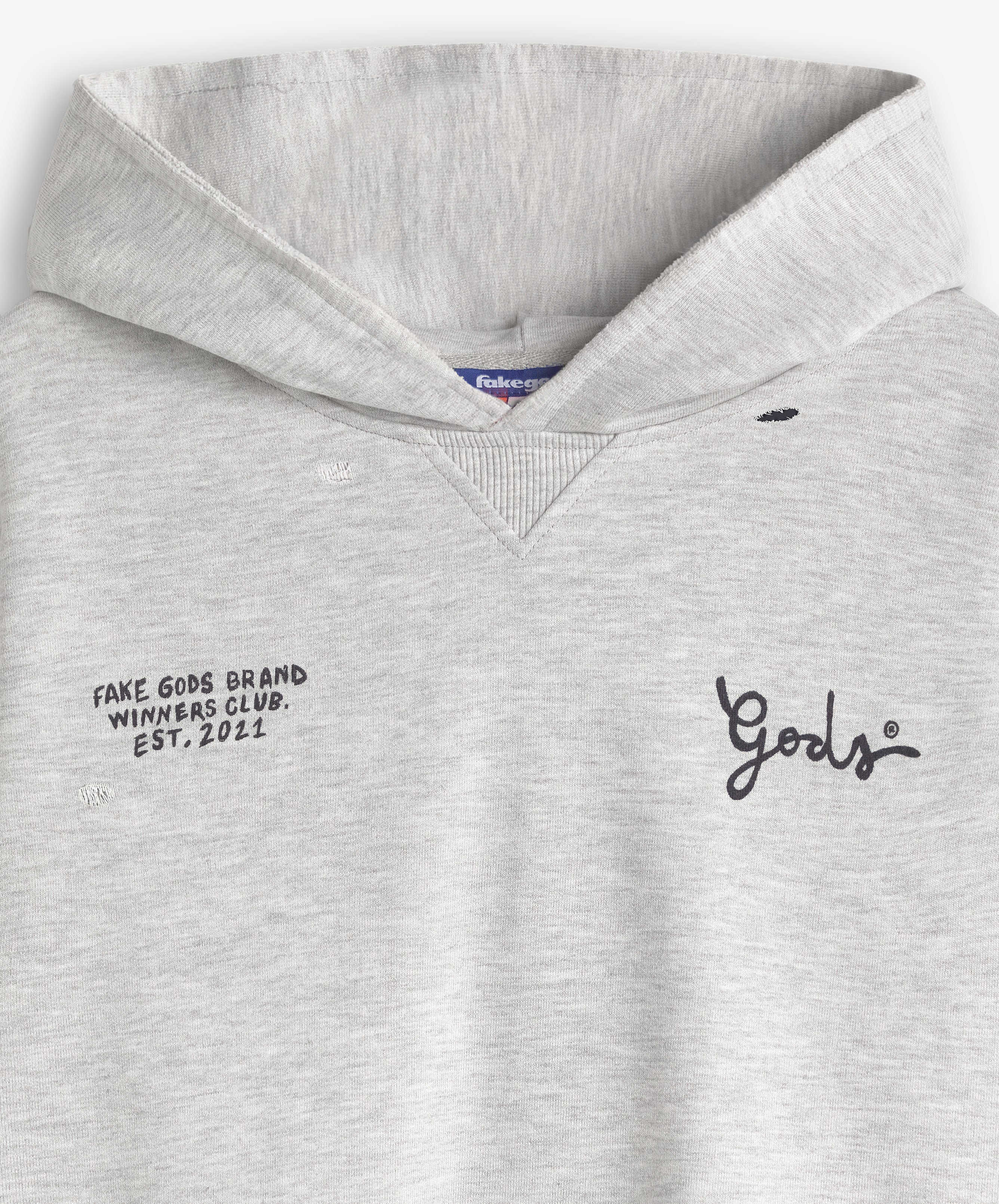 Gods Hoodie Grey Melange - Image 4