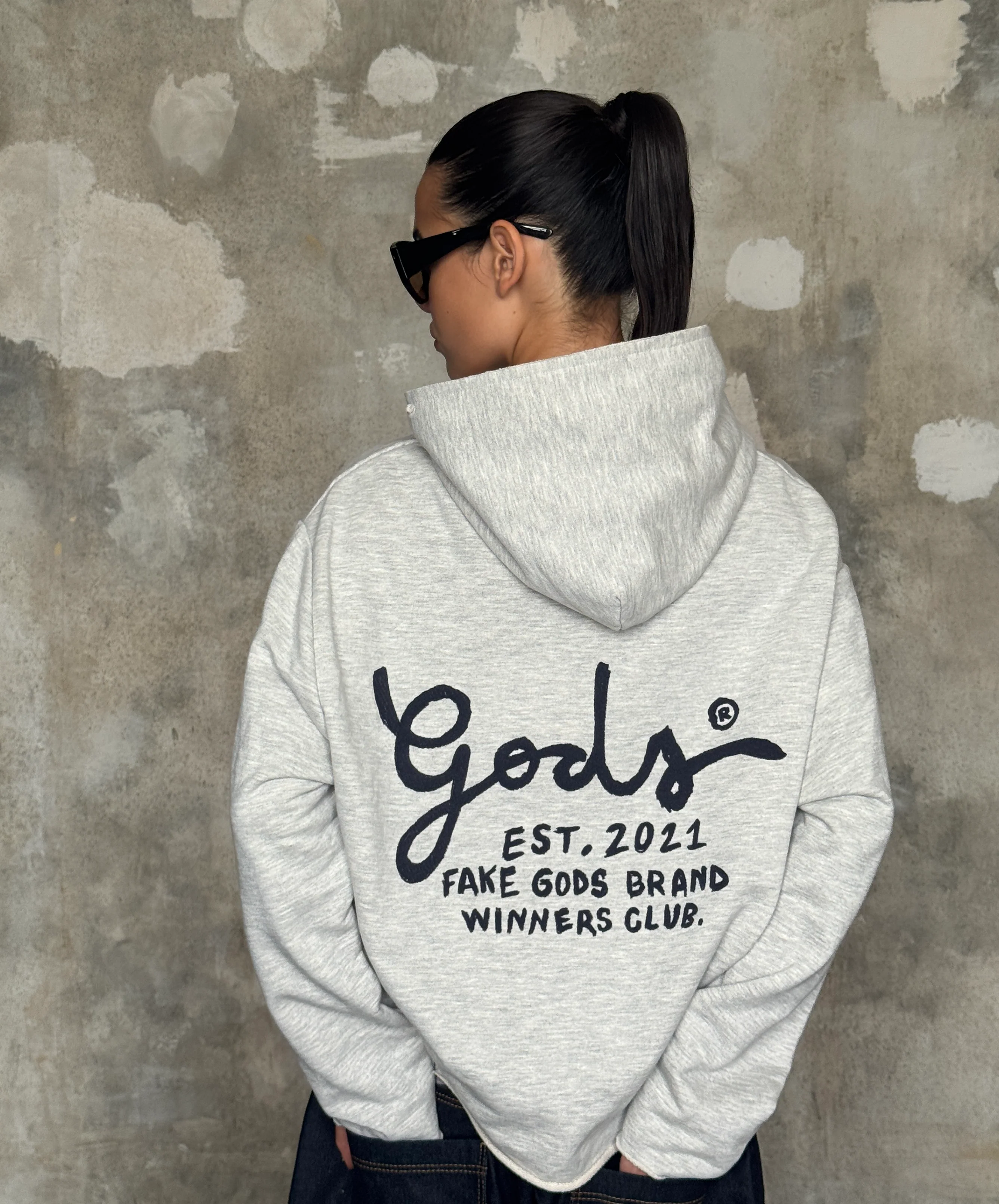 Gods Hoodie Grey Melange - Image 5