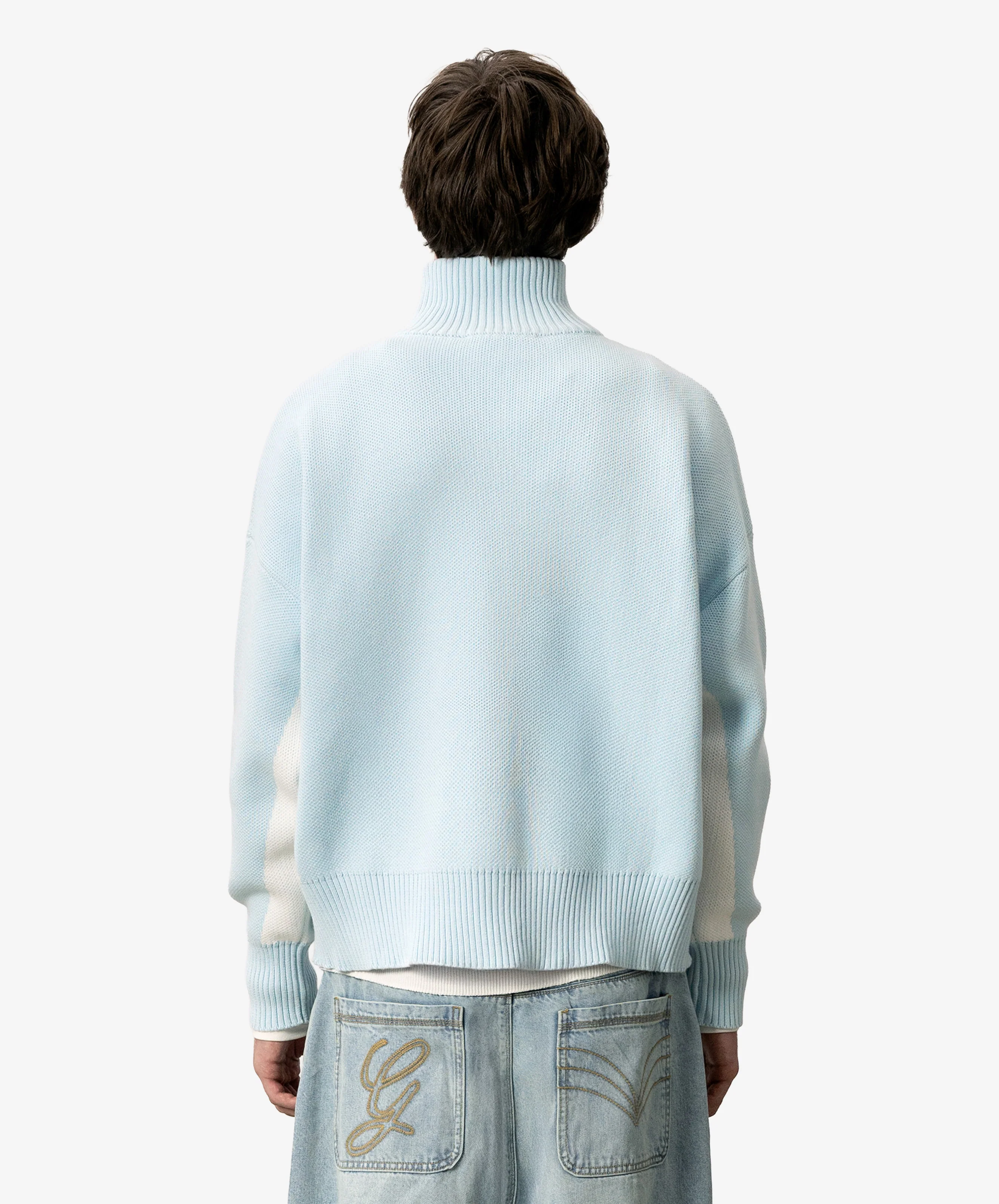Gods Knitted Zipper Blue - Image 3