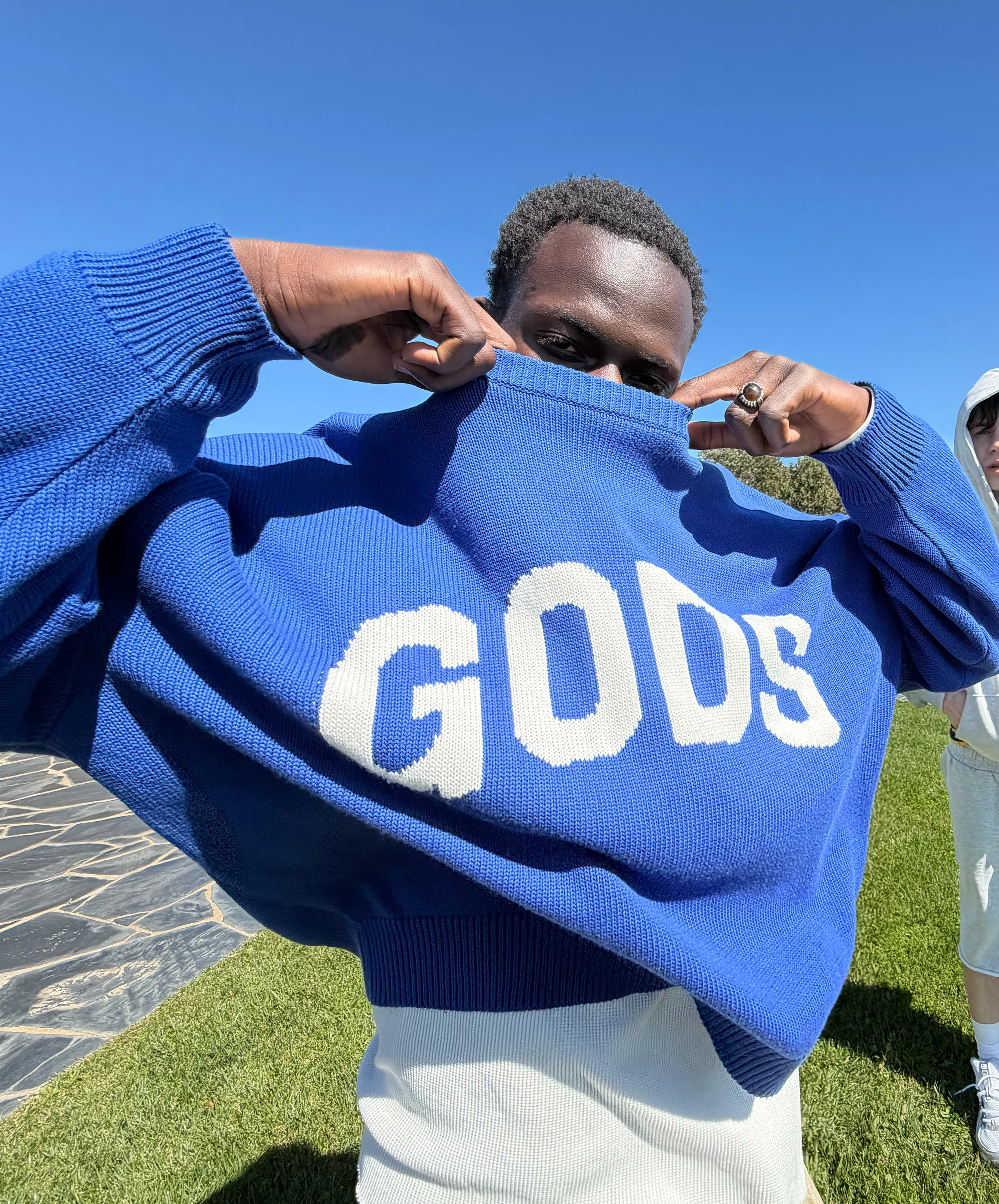 Gods Knitted Sweater Blue - Image 2