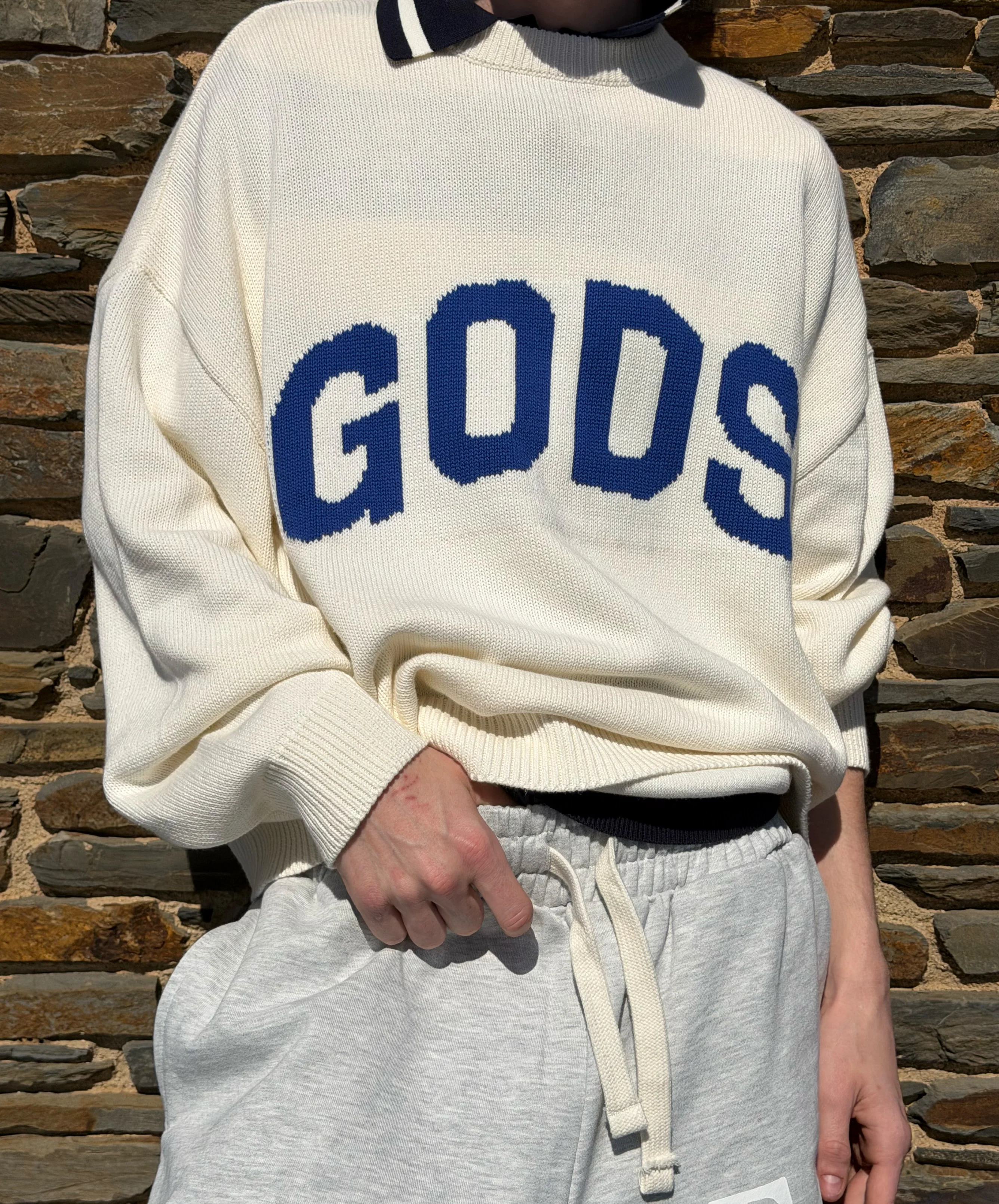 Gods Knitted Sweater Cream - Image 4