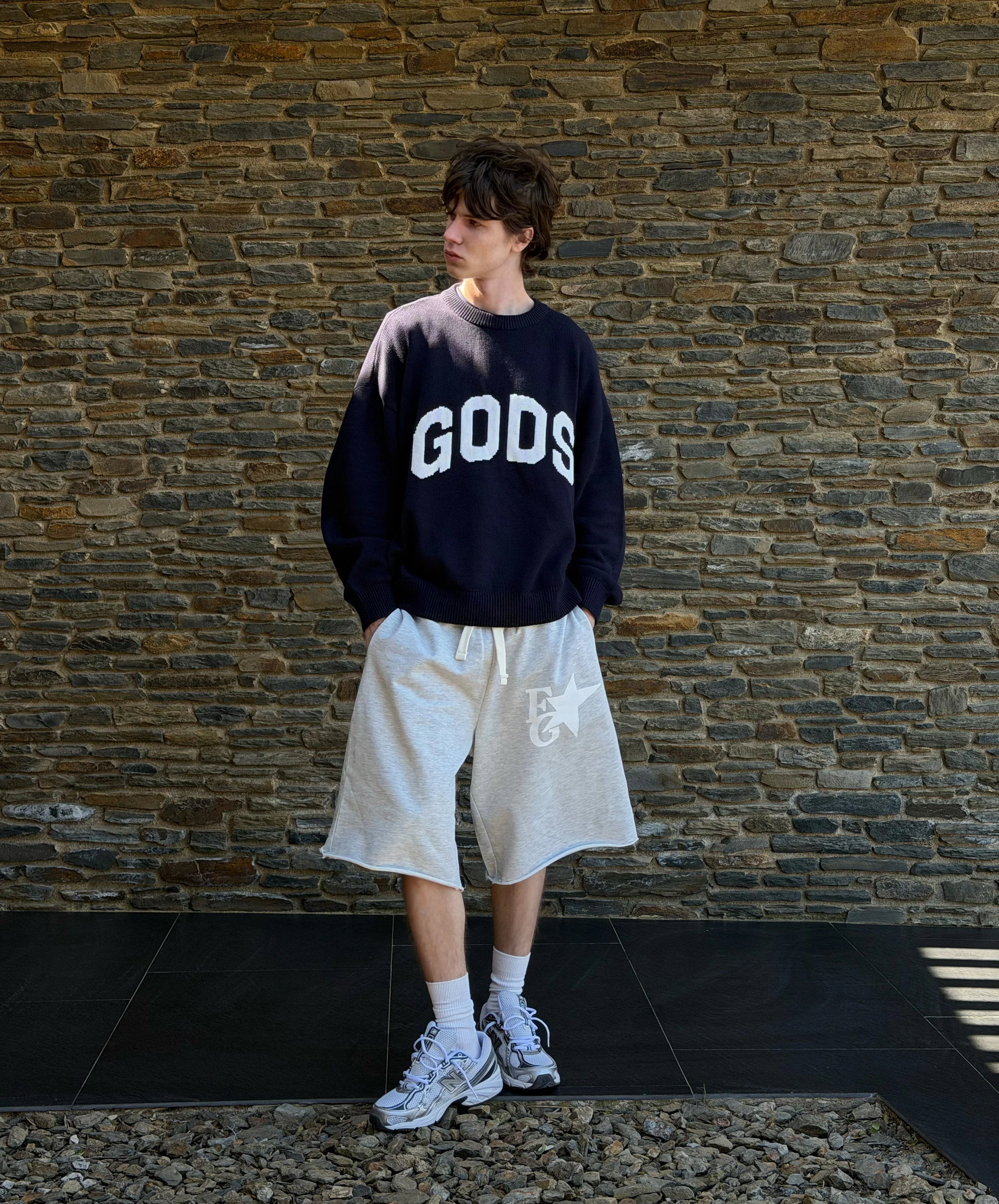 Gods Knitted Sweater Navy - Image 2