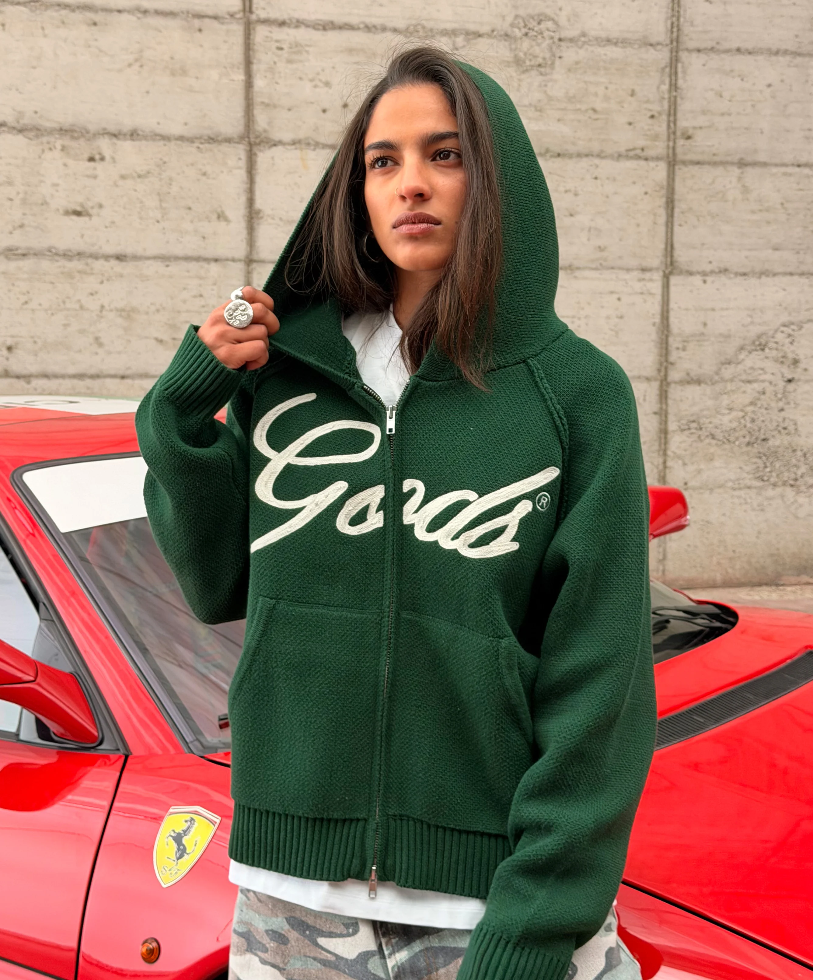 Gods Knitted Zipper Green - Image 4