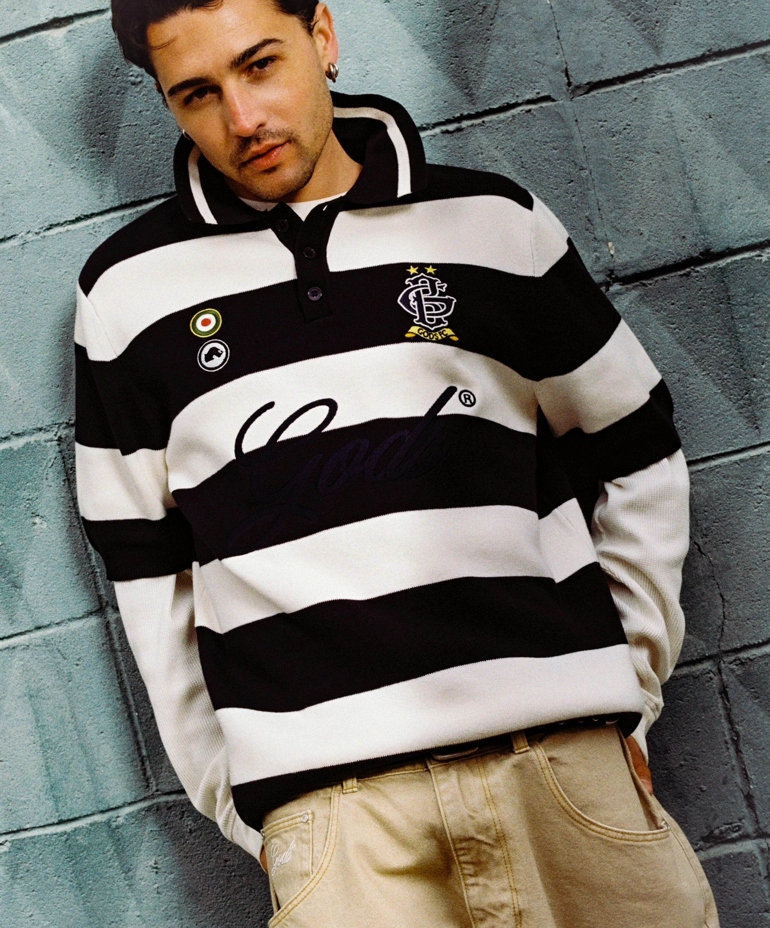 Striped Polo Navy - Image 2