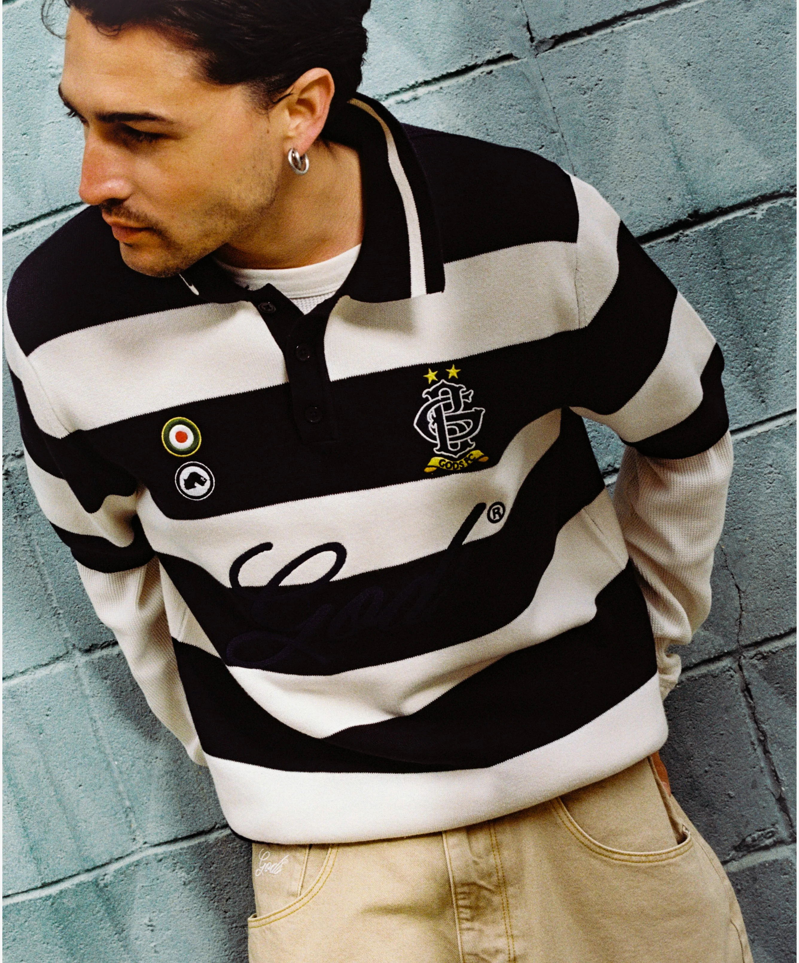 Striped Polo Navy - Image 4